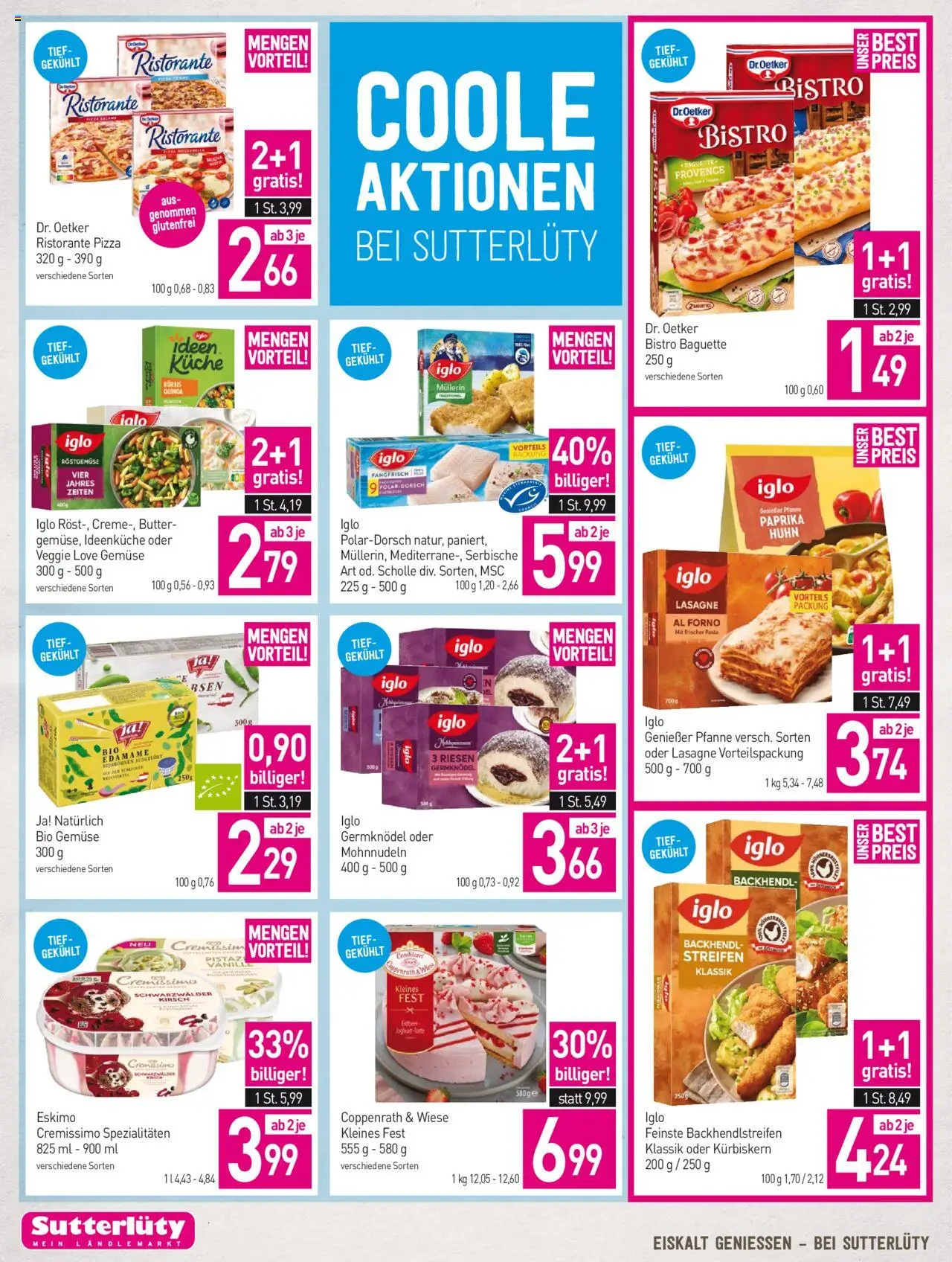 Sutterlüty Flugblatt gültig ab 16.10.2025 | Seite: 18 | Produkte: Pasta, Gemüse, Butter, Pizza