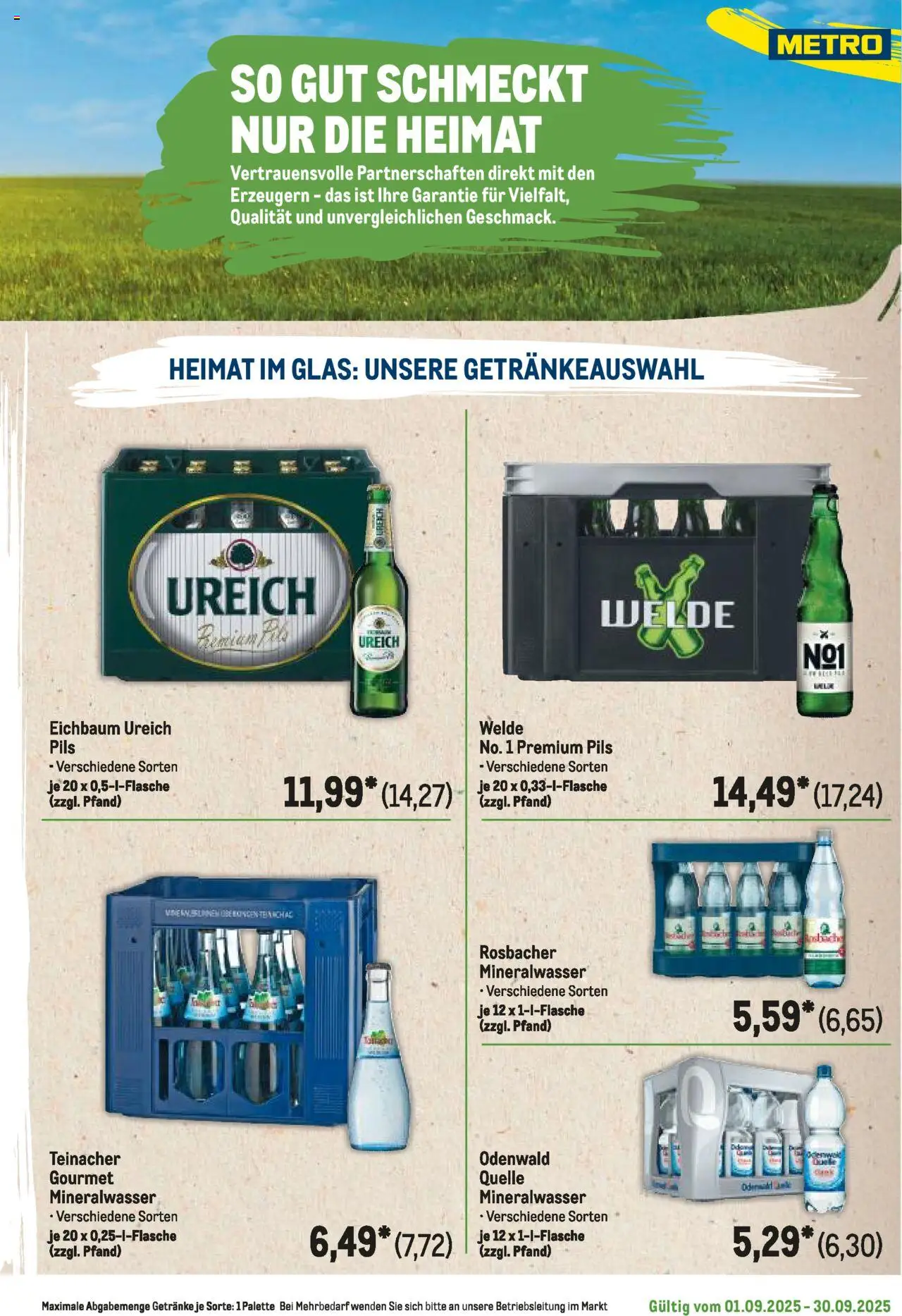 Metro Regionaler Flyer - gültig ab dem 01.09.2025 | Seite: 95 | Produkte: Pils, Mineralwasser