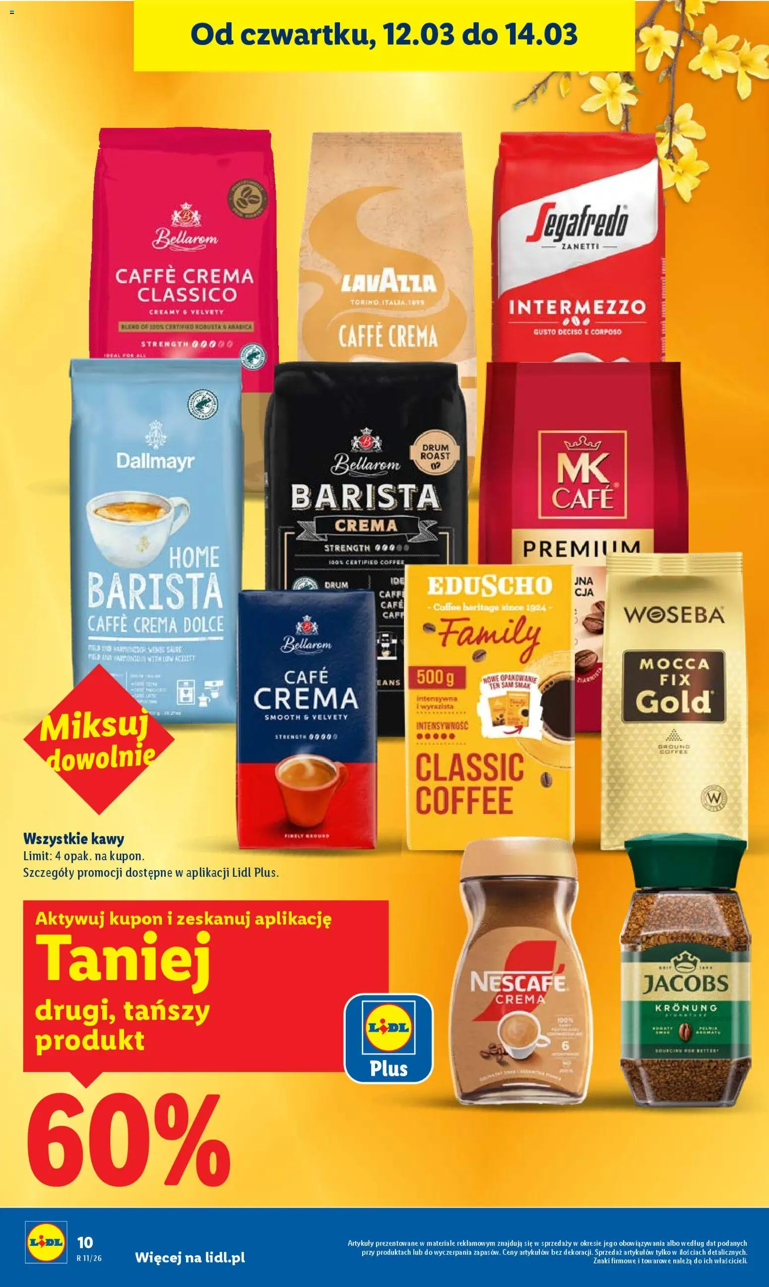 Lidl Polsko leták od 12.03.2026 | Strana: 10 | Produkty: Lavazza, Jacobs, Crema, Caffè crema