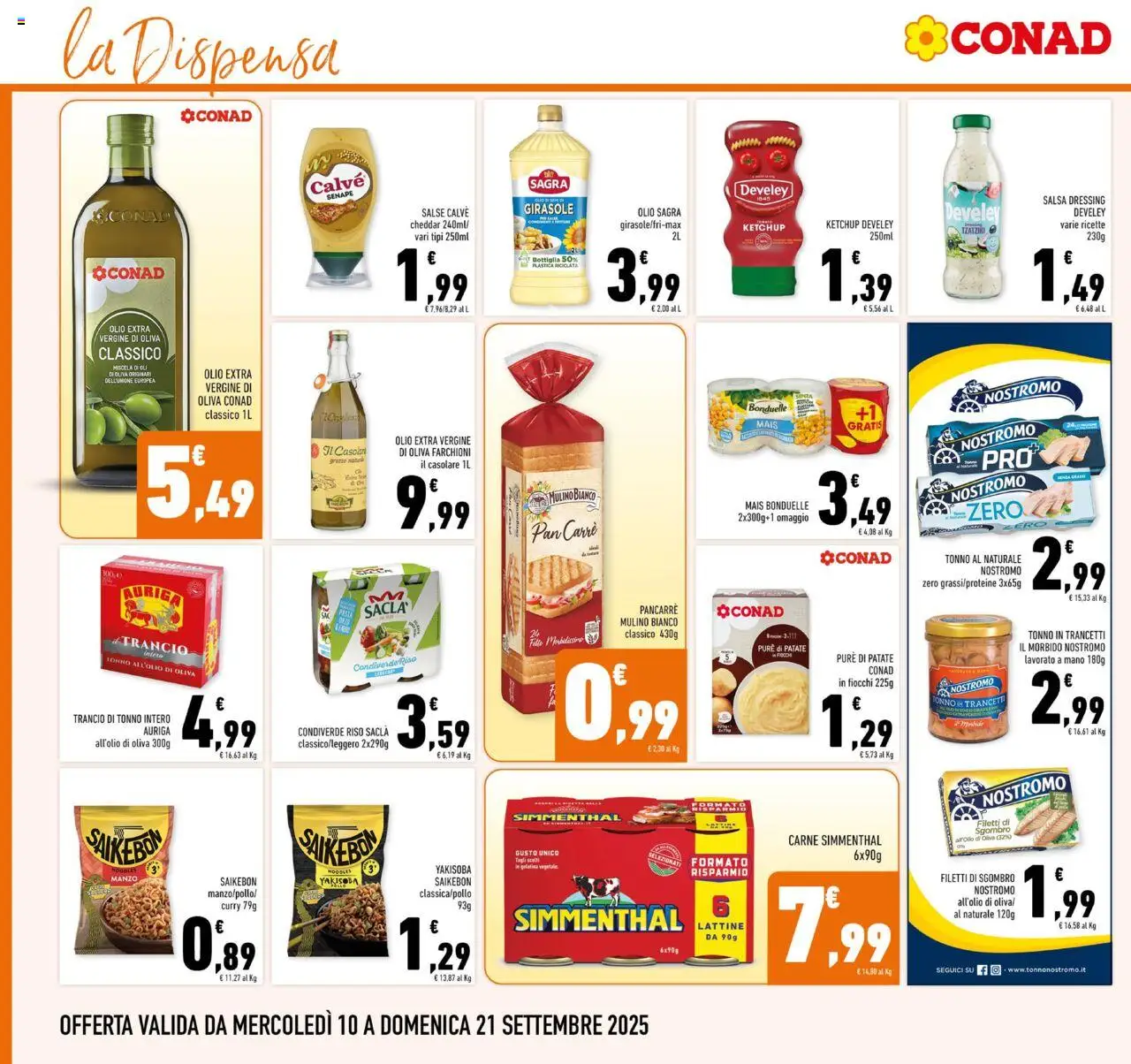Volantino Conad del 10.09.2025 | Pagina: 16 | Prodotti: Ketchup, Fiocchi, Patate, Sgombro