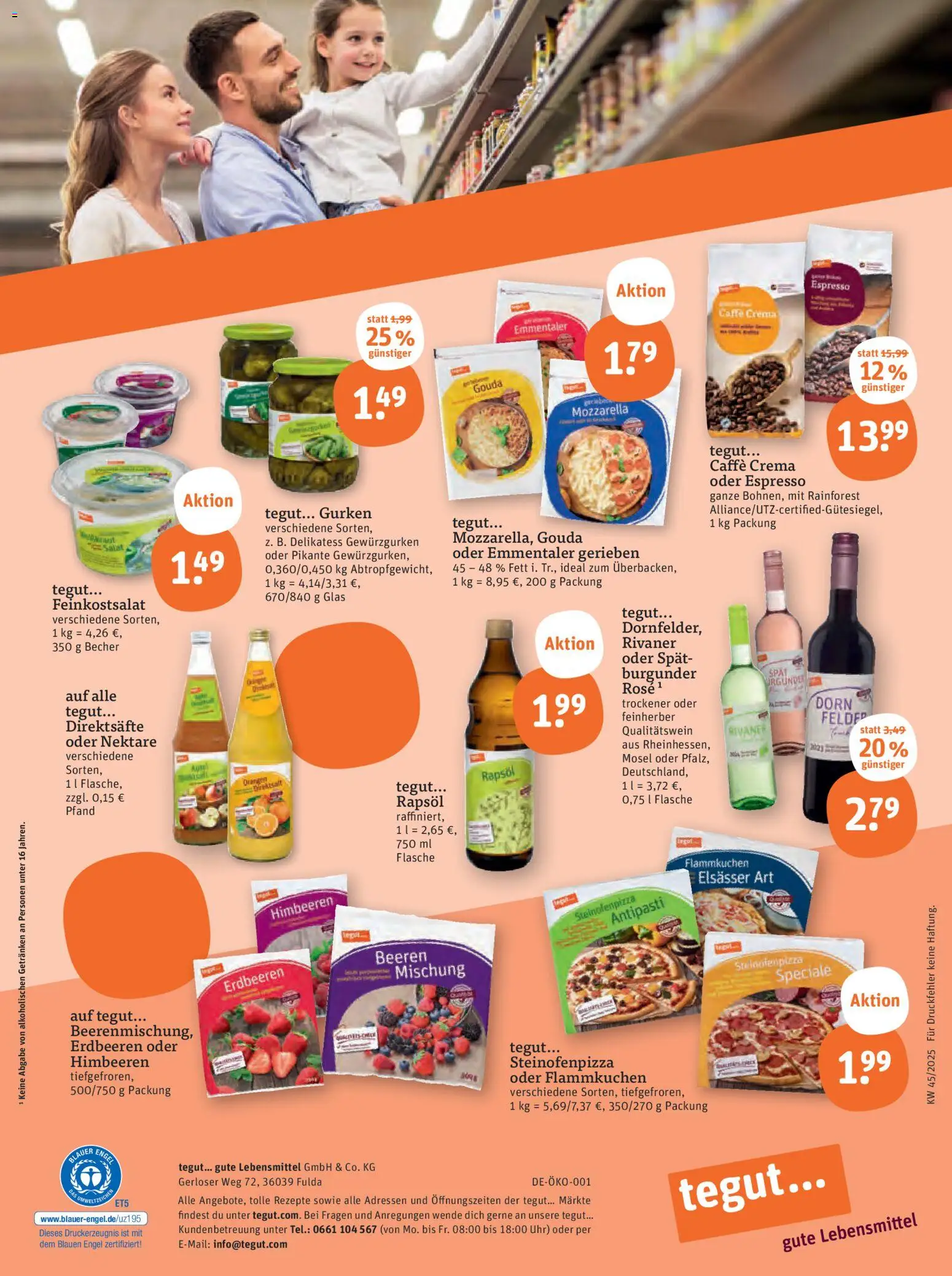 Tegut Prospekt 	 – gültig ab 03.11.2025 | Seite: 29 | Produkte: Himbeeren, Gouda, Erdbeeren, Gurken