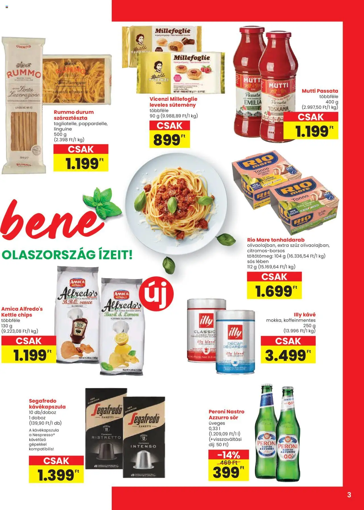 Spar akciós ujság - amely érvényes a következő dátumtól: 16.10.2025 | Oldal: 3 | Termékek: Kávékapszula, Kávé, Sör, Száraztészta