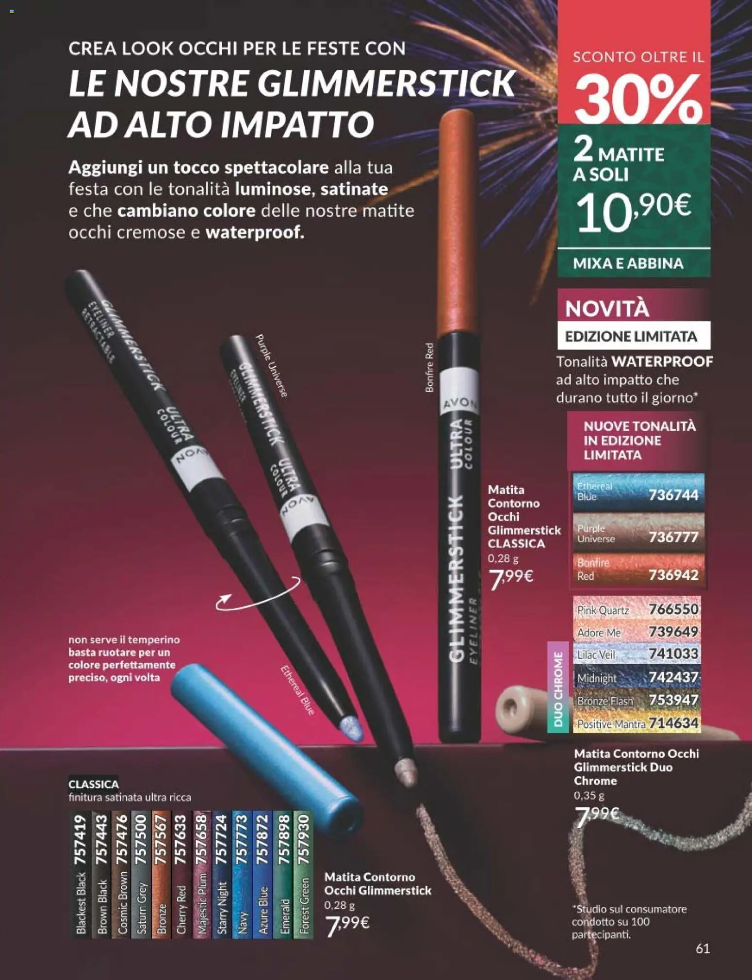 Volantino Avon del 01.12.2025 | Pagina: 61 | Prodotti: Eyeliner, Temperino