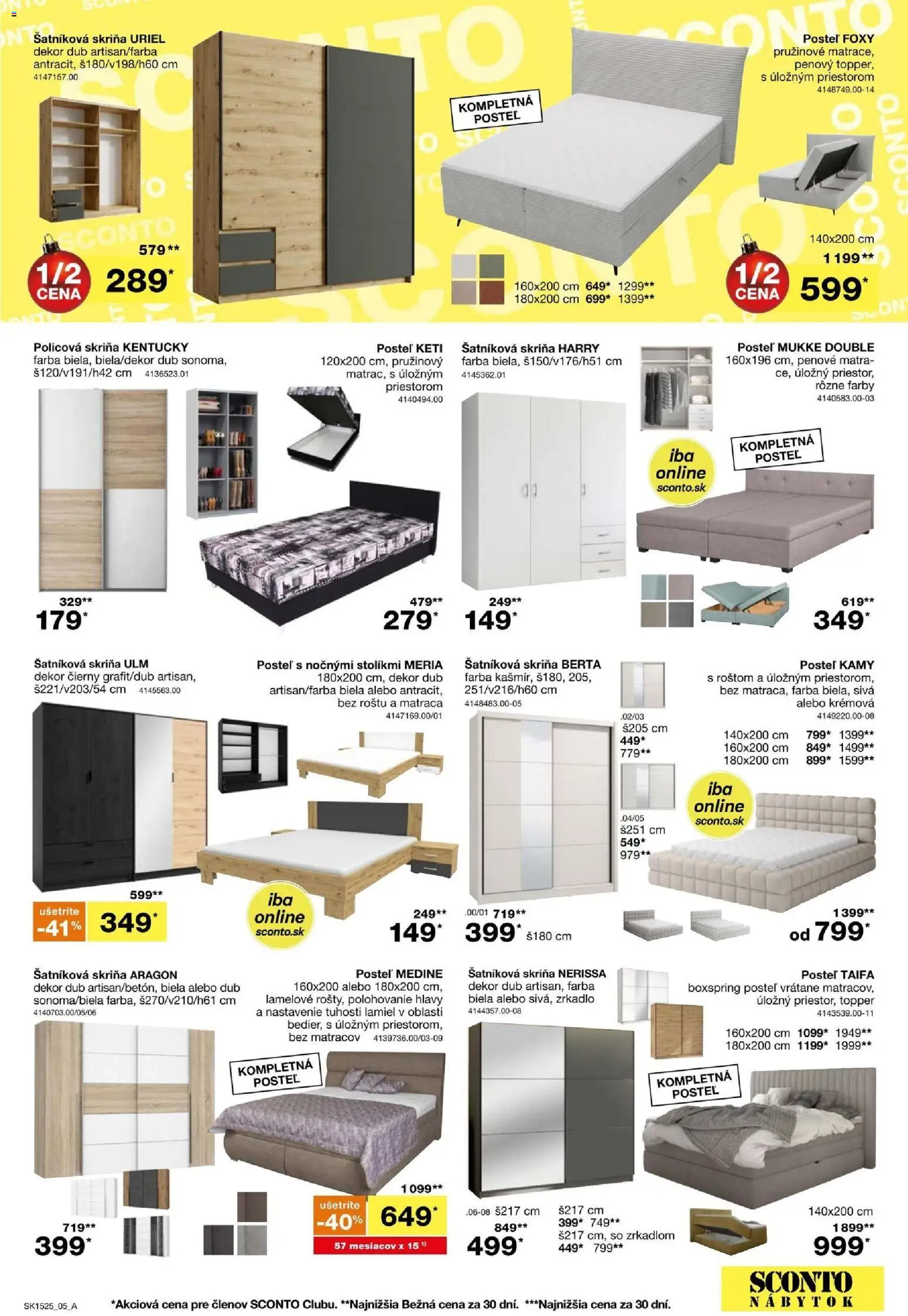 Nové Sconto nábytok akcie – leták je platný od 26.11.2025 | Strana: 5 | Produkty: Nábytok, Posteľ, Šatníková skriňa, Skriňa
