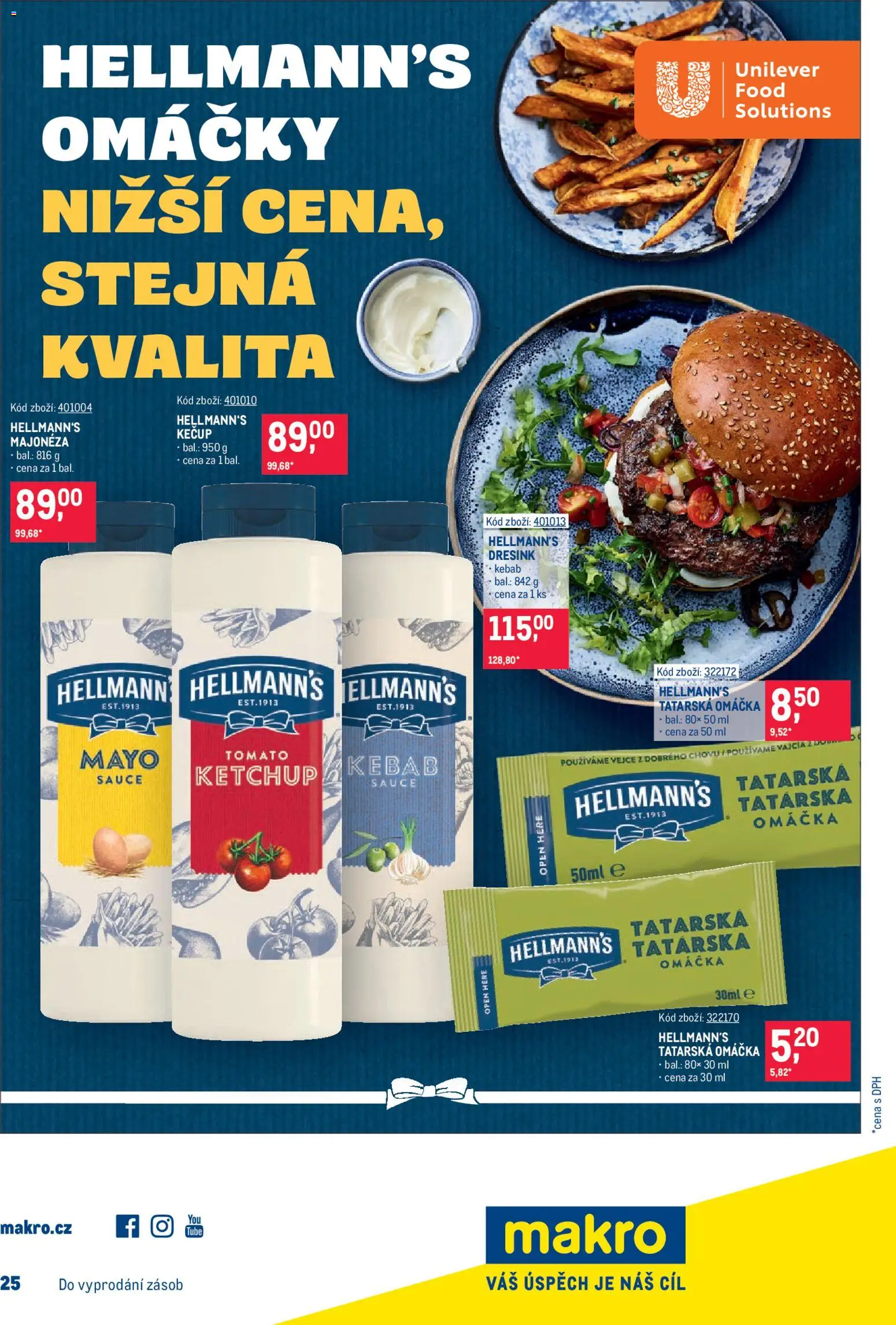 Makro leták - Gastronomie od 19.11.2025 | Strana: 25 | Produkty: Kečup, Kebab, Tatarská omáčka, Hellmann's kečup