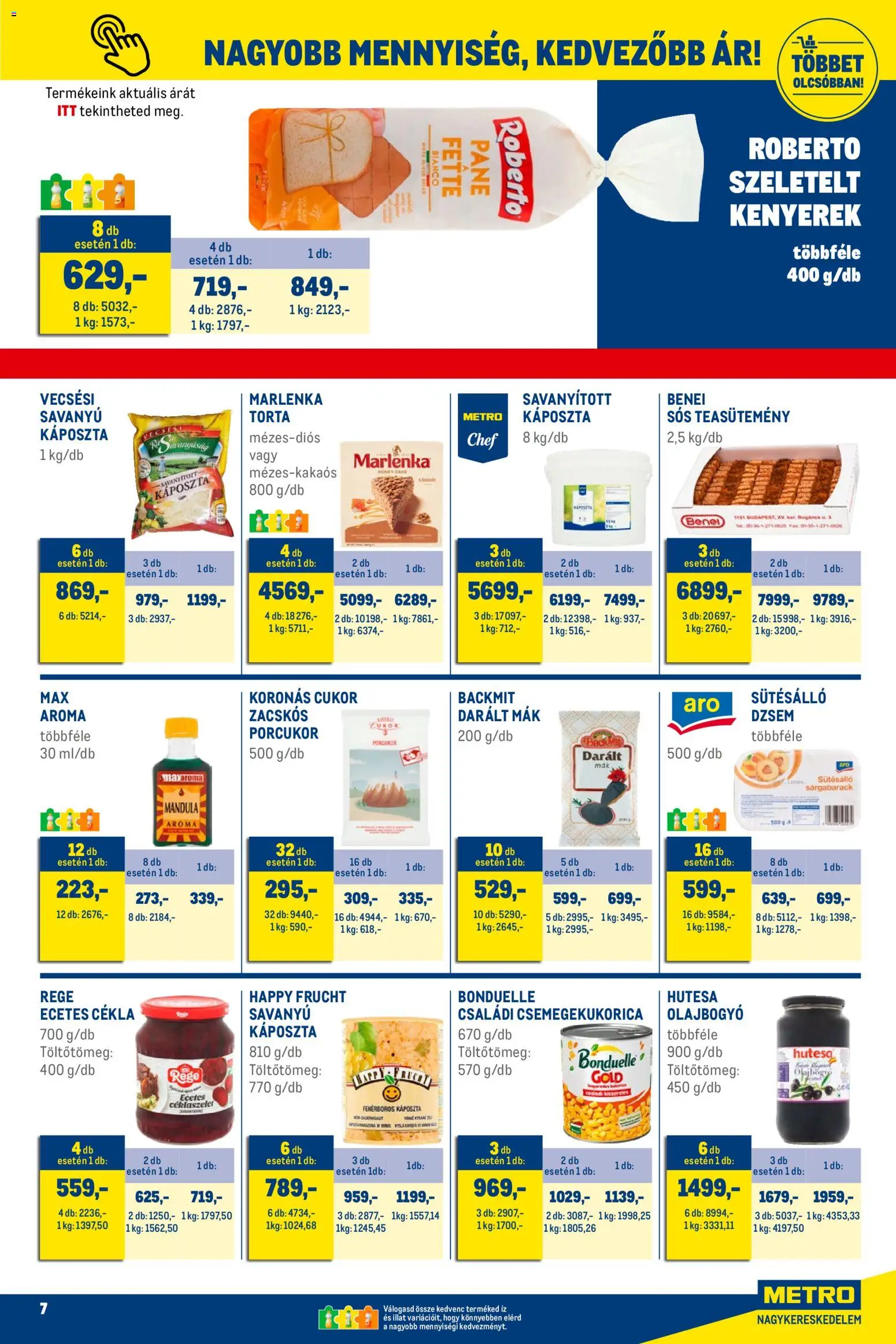 Metro akciós ujság - amely érvényes a következő dátumtól: 01.12.2025 | Oldal: 7 | Termékek: Cékla, Ecetes cékla, Csemegekukorica, Dzsem