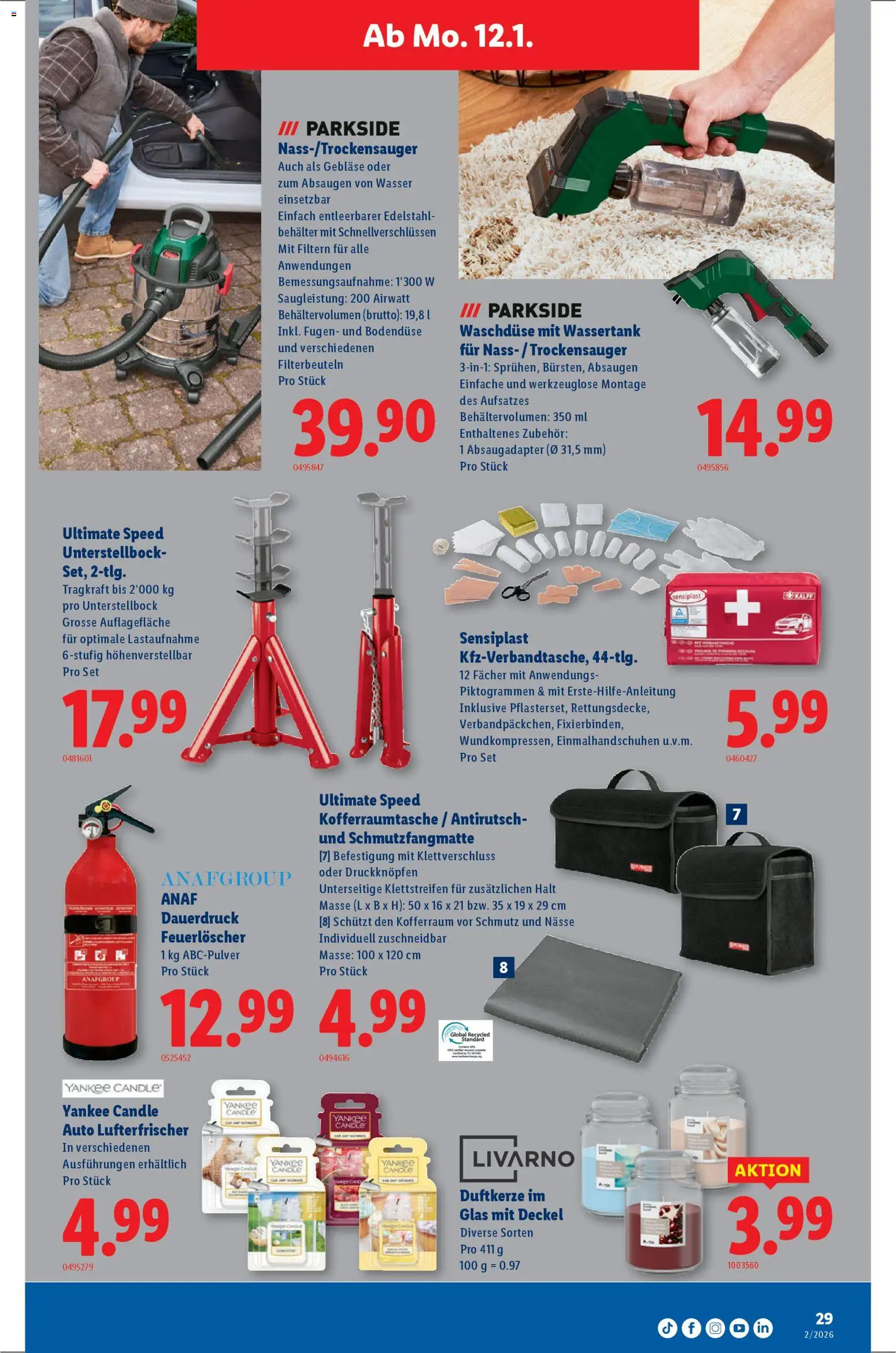 Lidl Aktionen – gültig ab 08.01.2026 | Seite: 29 | Produkte: Schmutzfangmatte, Wasser