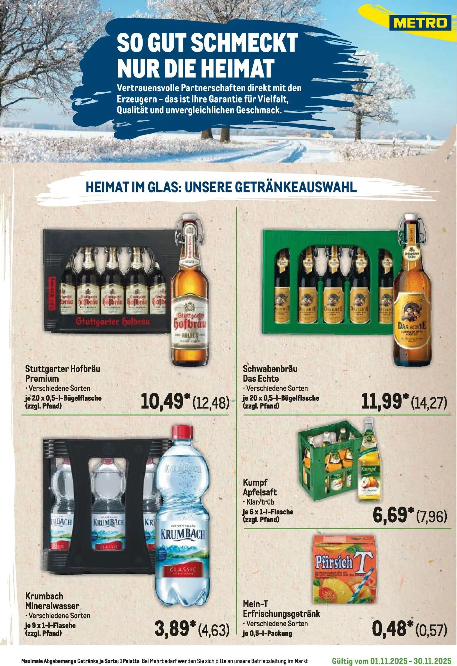 Metro Regionaler Flyer – gültig ab 01.11.2025 | Seite: 113 | Produkte: Apfelsaft, Mineralwasser, Pfirsich