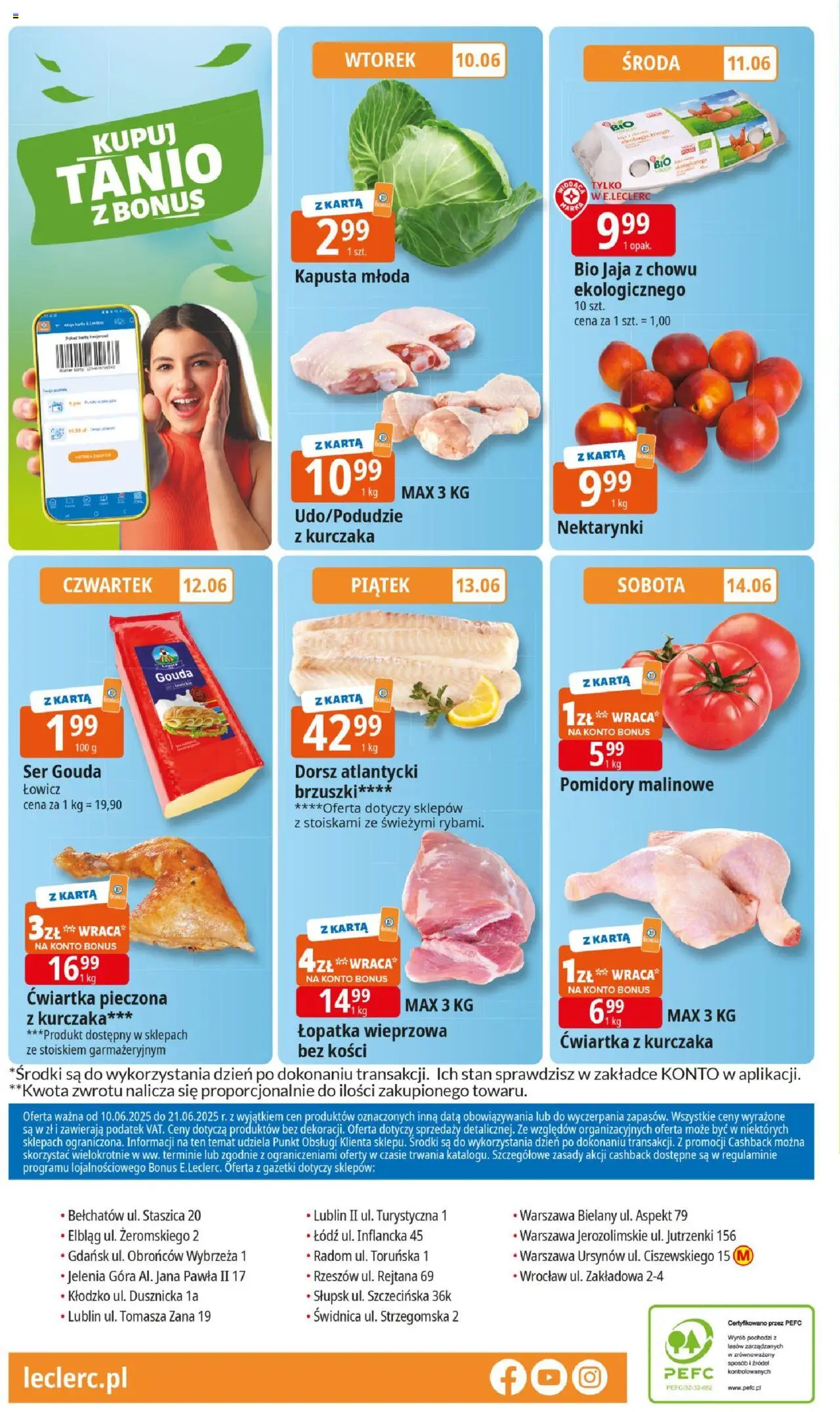 E.Leclerc Gazetka - Kłodzko od 10.06.2025 | Strona: 32 | Produkty: Karta, Dorsz atlantycki, Łopatka wieprzowa, Ćwiartka z kurczaka