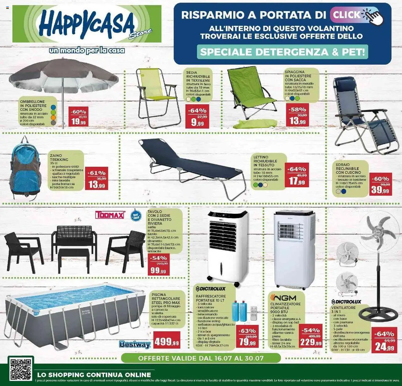 Volantino Happy Casa del 16.07.2025 | Pagina: 1 | Prodotti: Sdraio, Top, Lettino, Sedia