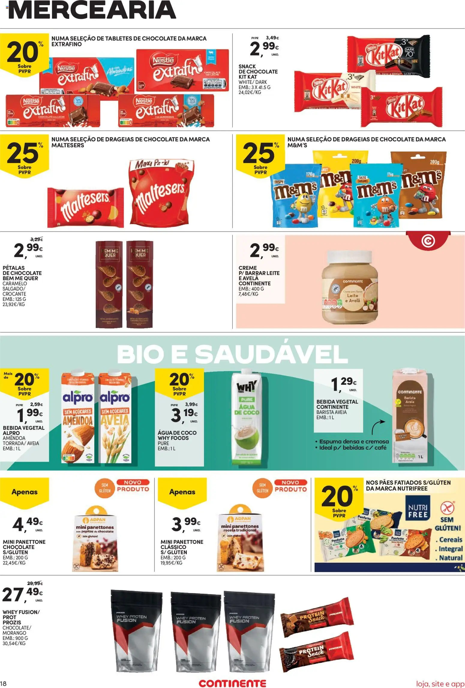 Continente Semanal Continente Bom Dia │ válido de 09.12.2025 | Página: 18 | Produtos: Agua, Aveia, Leite, Bebida