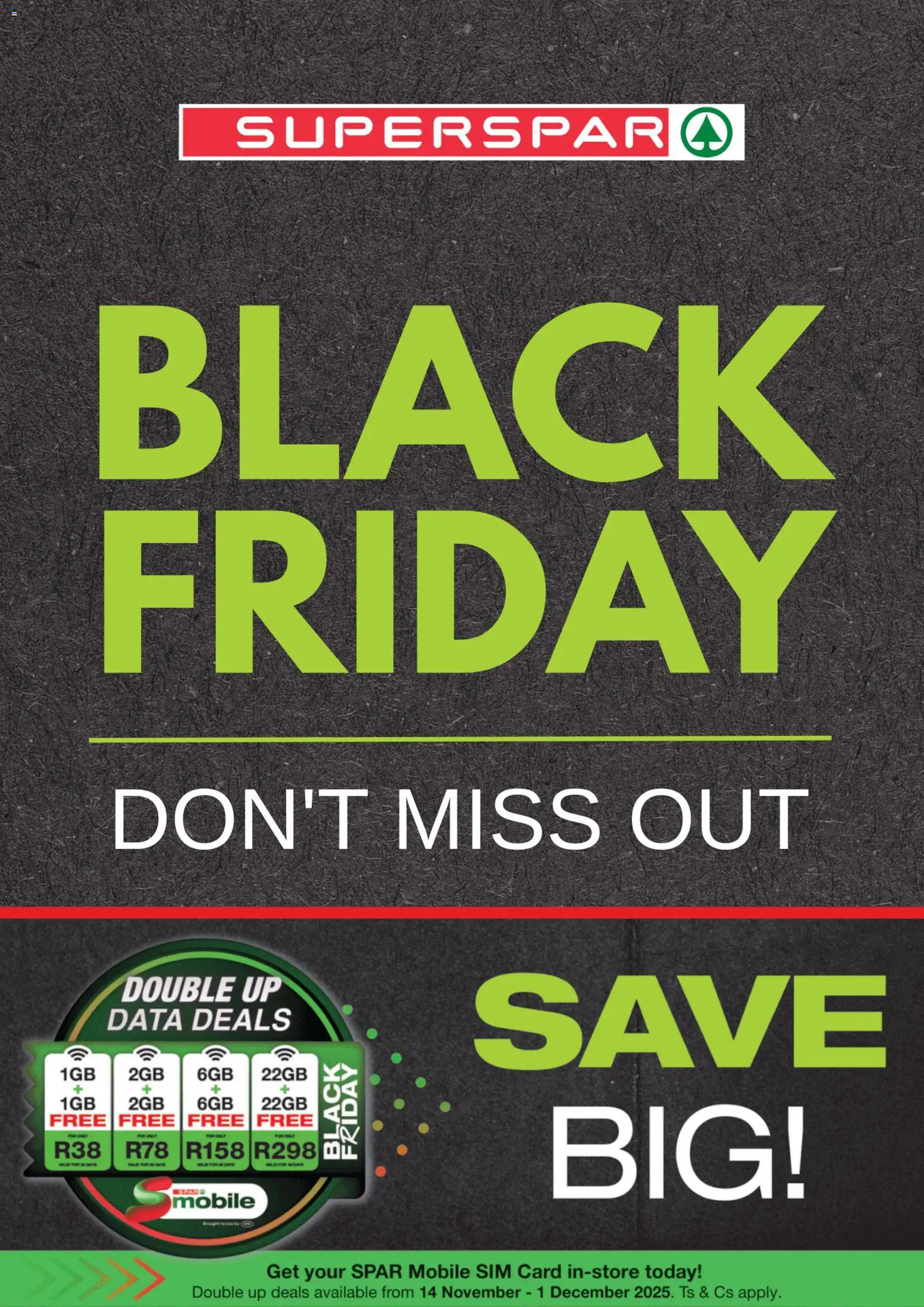 New Superspar catalogue – valid from 25.11.2025 | Page: 1 | Products: Data, Sim