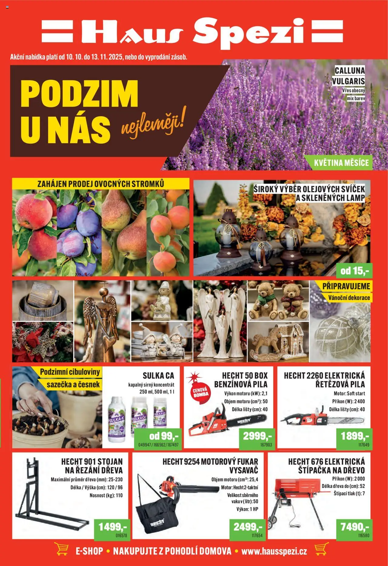Haus Spezi leták od 10.10.2025 | Strana: 1 | Produkty: Vřes, Box, Česnek, Vánoční dekorace