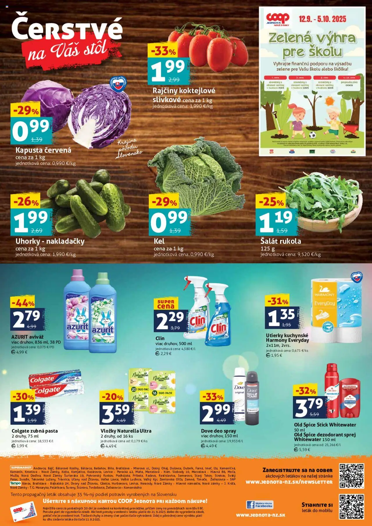Nové COOP Jednota akcie – leták je platný od 19.09.2025 | Strana: 4 | Produkty: Stôl, Kapusta, Old Spice