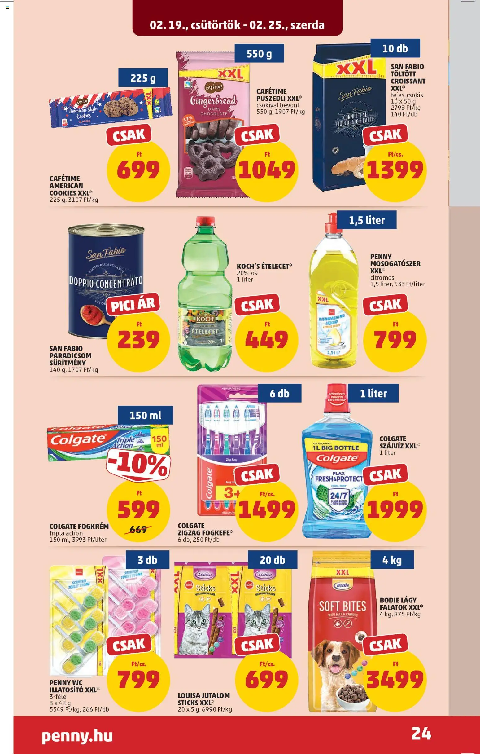 PENNY akciós ujság - amely érvényes a következő dátumtól: 19.02.2026 | Oldal: 28 | Termékek: WC, Paradicsom, Fogkrém, Mosogatószer