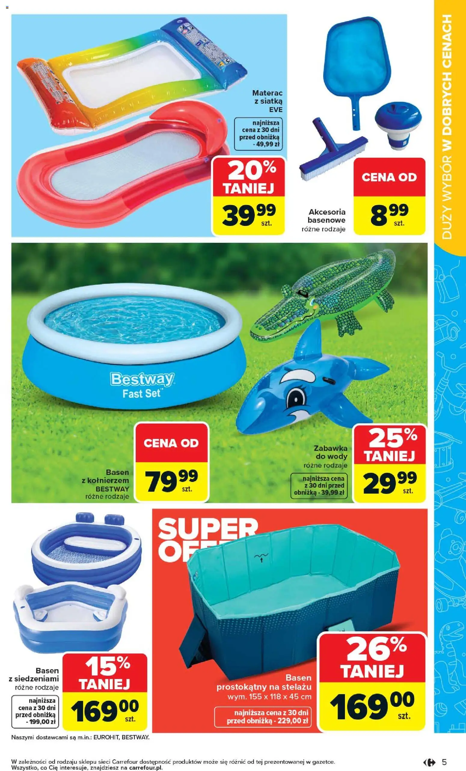 Carrefour gazetka - Łap super okazje od 27.04.2026 | Strona: 5 | Produkty: Materac, Basen, Siatka