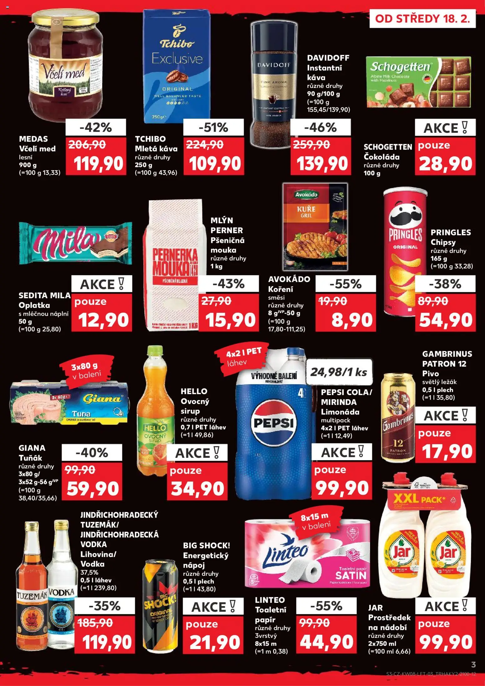 Kaufland leták - Liberec od 18.02.2026 | Strana: 3 | Produkty: Čokoláda, Pepsi, Pringles, Energetický nápoj