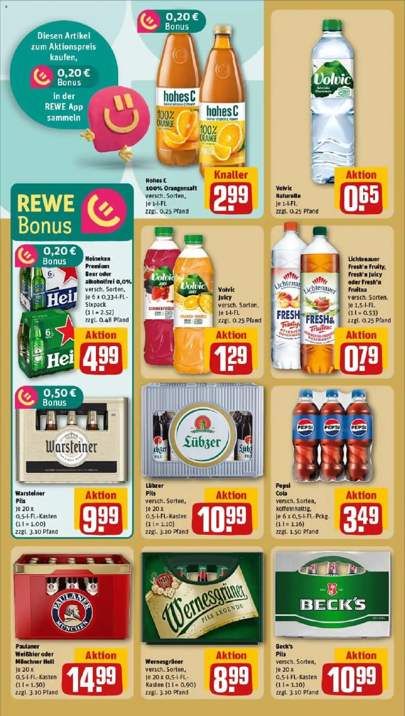 Rewe prospekt Neubrandenburg	 – gültig ab 10.11.2025 | Seite: 18 | Produkte: Wernesgruner, Heineken, Hohes c, Volvic