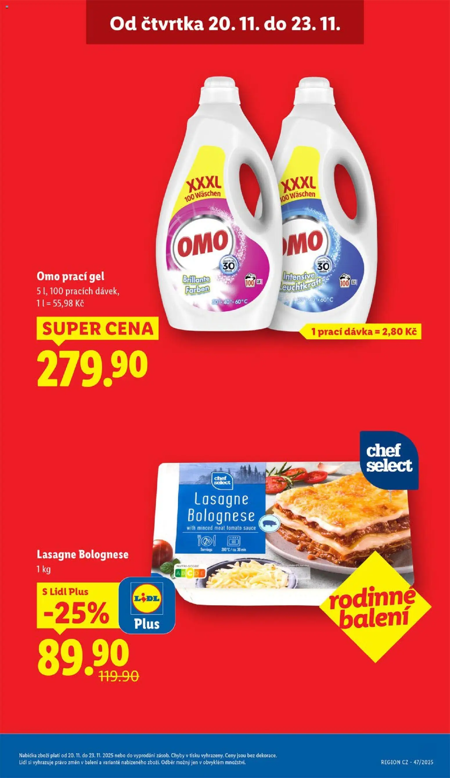 Lidl Black Friday od 20.11.2025 | Strana: 5 | Produkty: Prací gel, Lasagne