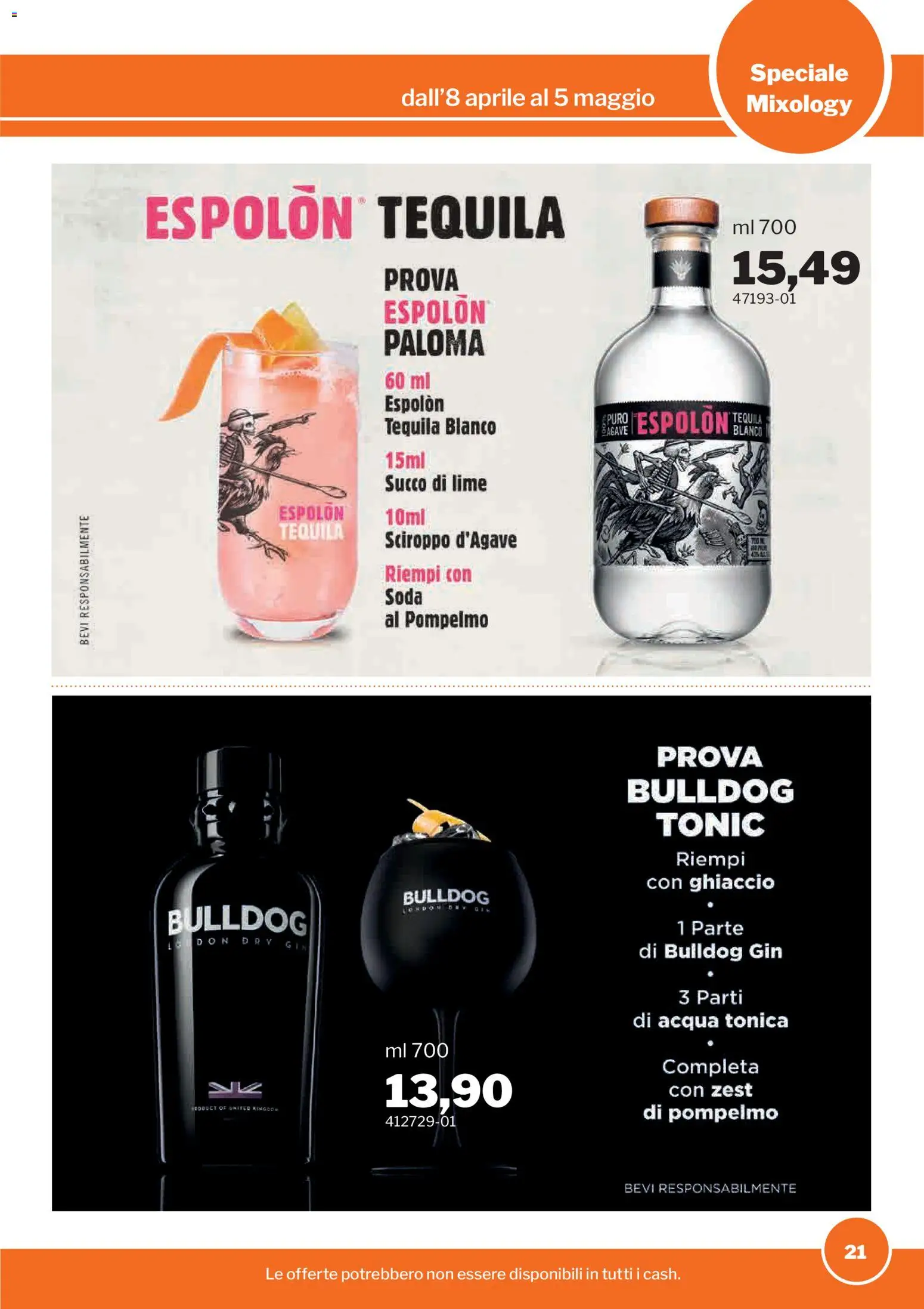 Volantino Sogegross del 08.04.2026 | Pagina: 21 | Prodotti: Succo, Acqua, Lime, Tequila