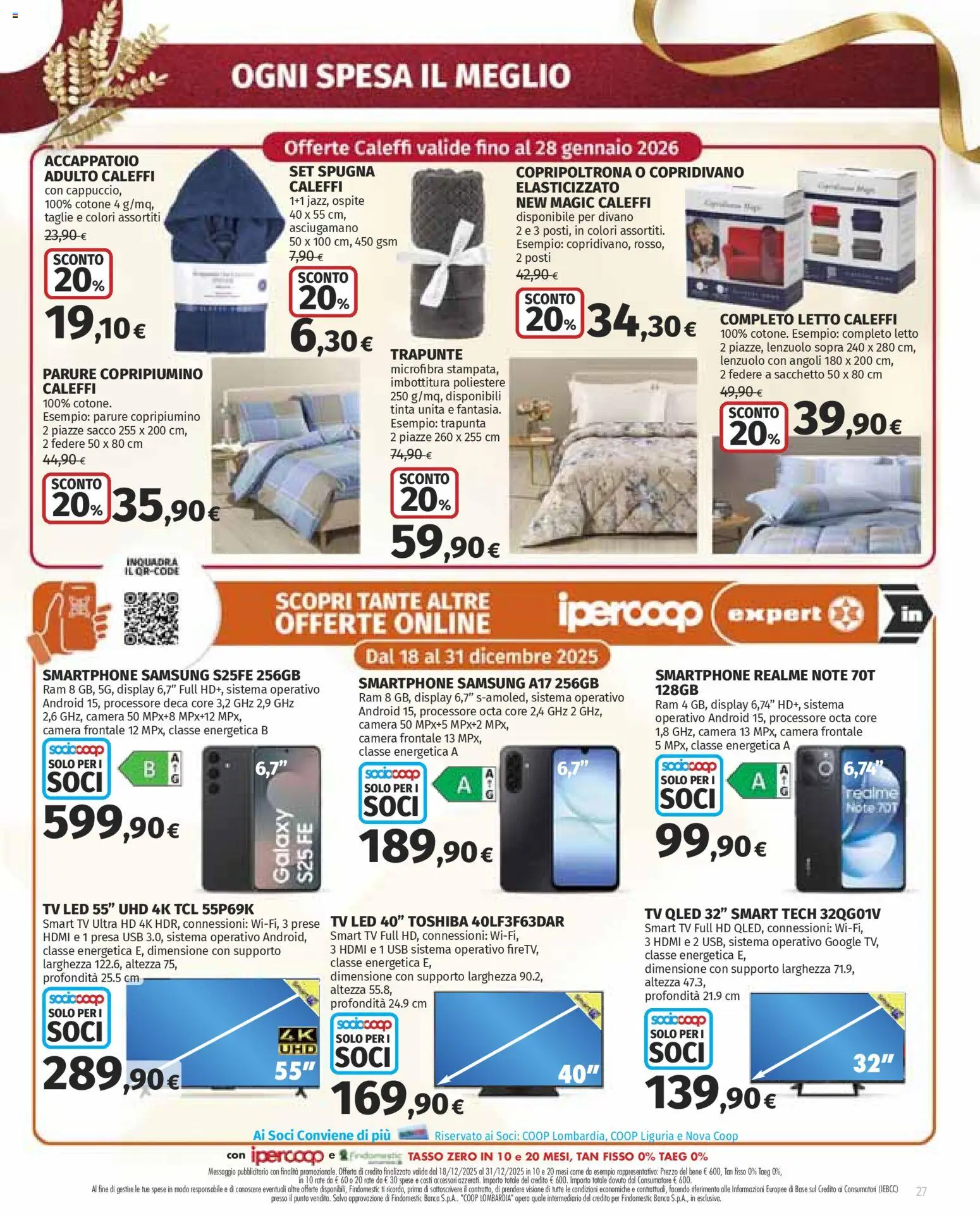 Volantino Ipercoop del 18.12.2025 | Pagina: 27 | Prodotti: USB, Asciugamano, Presa, Samsung