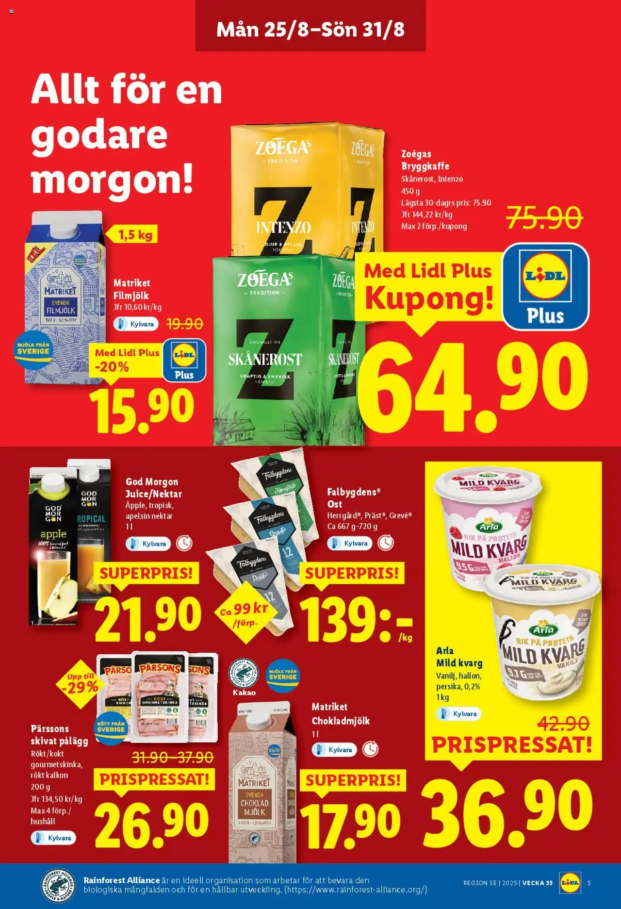 Lidl reklamblad aktuell från 25.08.2025 | Sida: 5 | Produkter: Choklad, Kalkon, Äpple, Apelsin