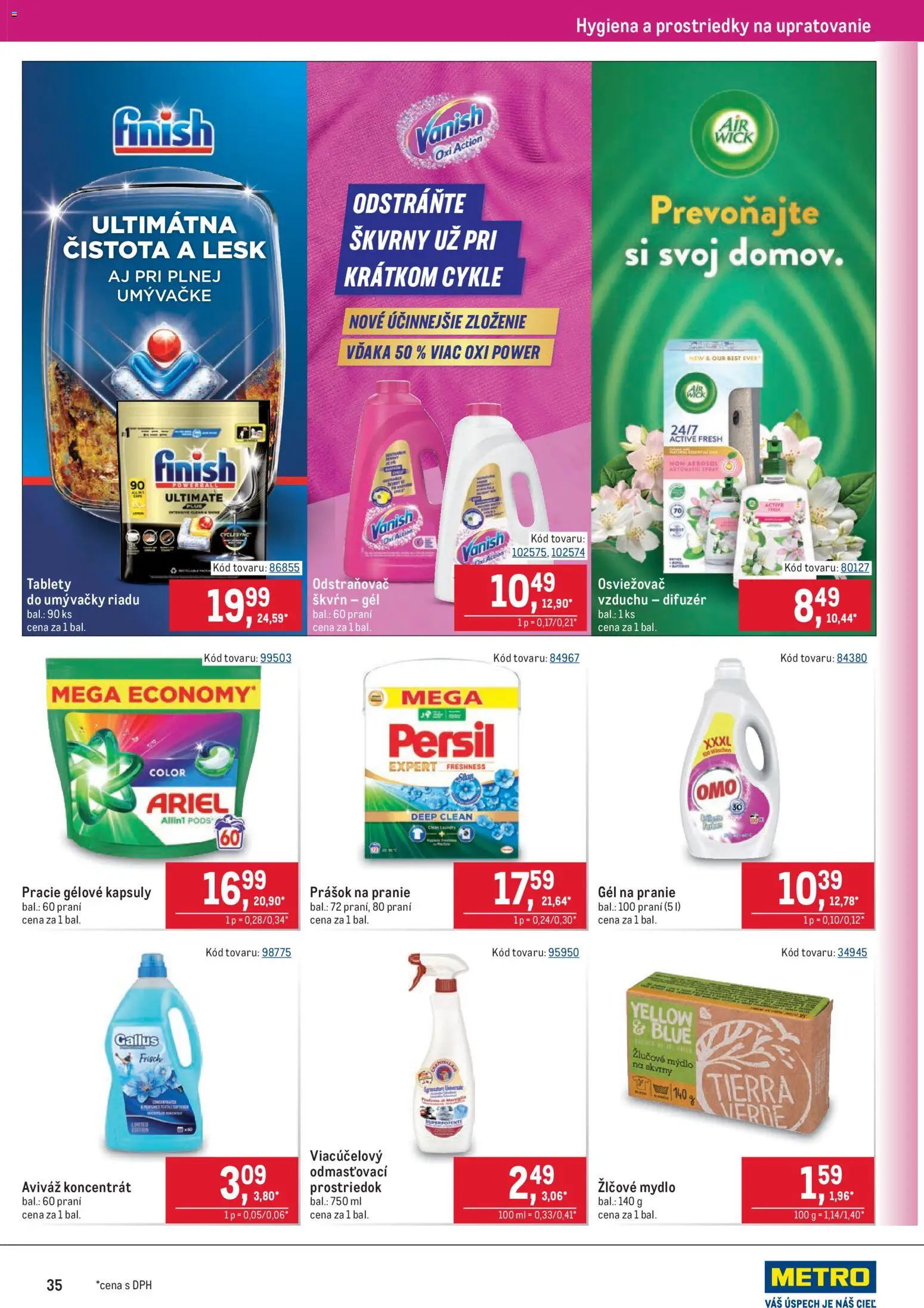 Nové Metro akcie – leták je platný od 22.10.2025 | Strana: 35 | Produkty: Difúzer, Mydlo, Prášok na pranie