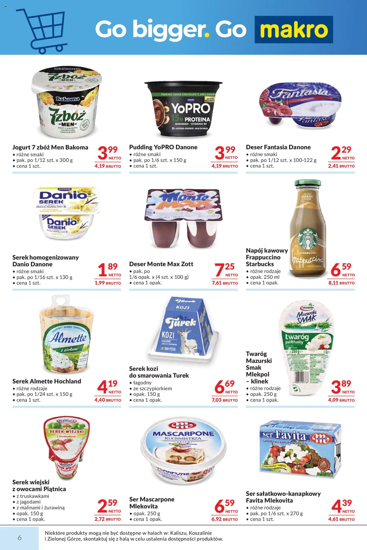 Makro Gazetka od 17.02.2026 | Strona: 6 | Produkty: Serek homogenizowany, Serek, Jogurt, Ser mascarpone