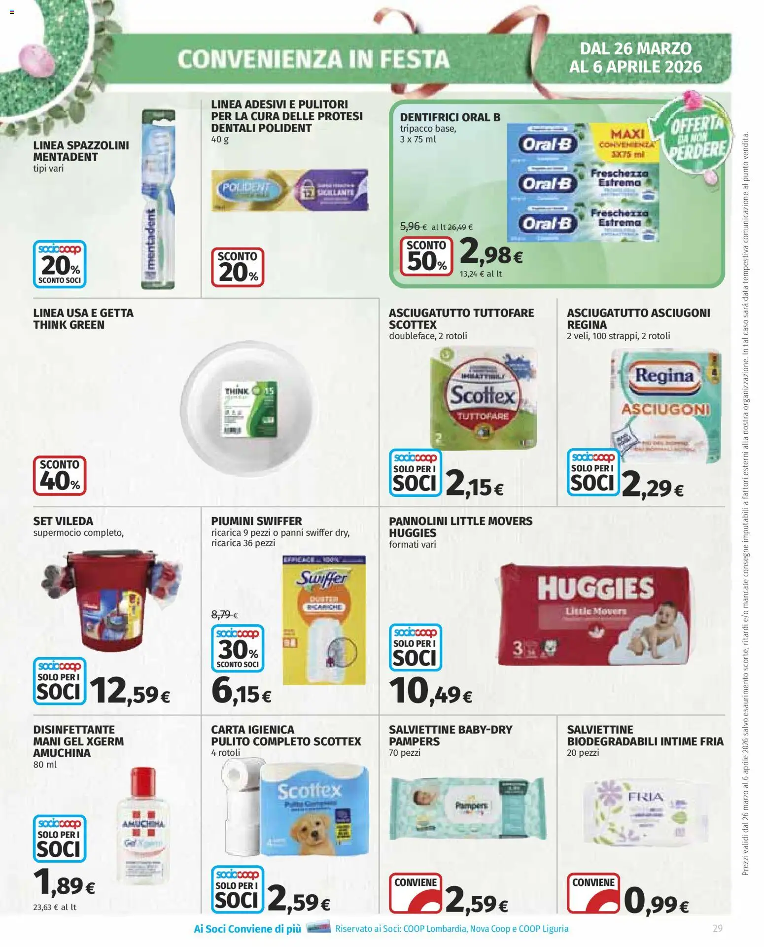 Volantino COOP del 26.03.2026 | Pagina: 29 | Prodotti: Pannolini, Data, Pampers, Asciugatutto