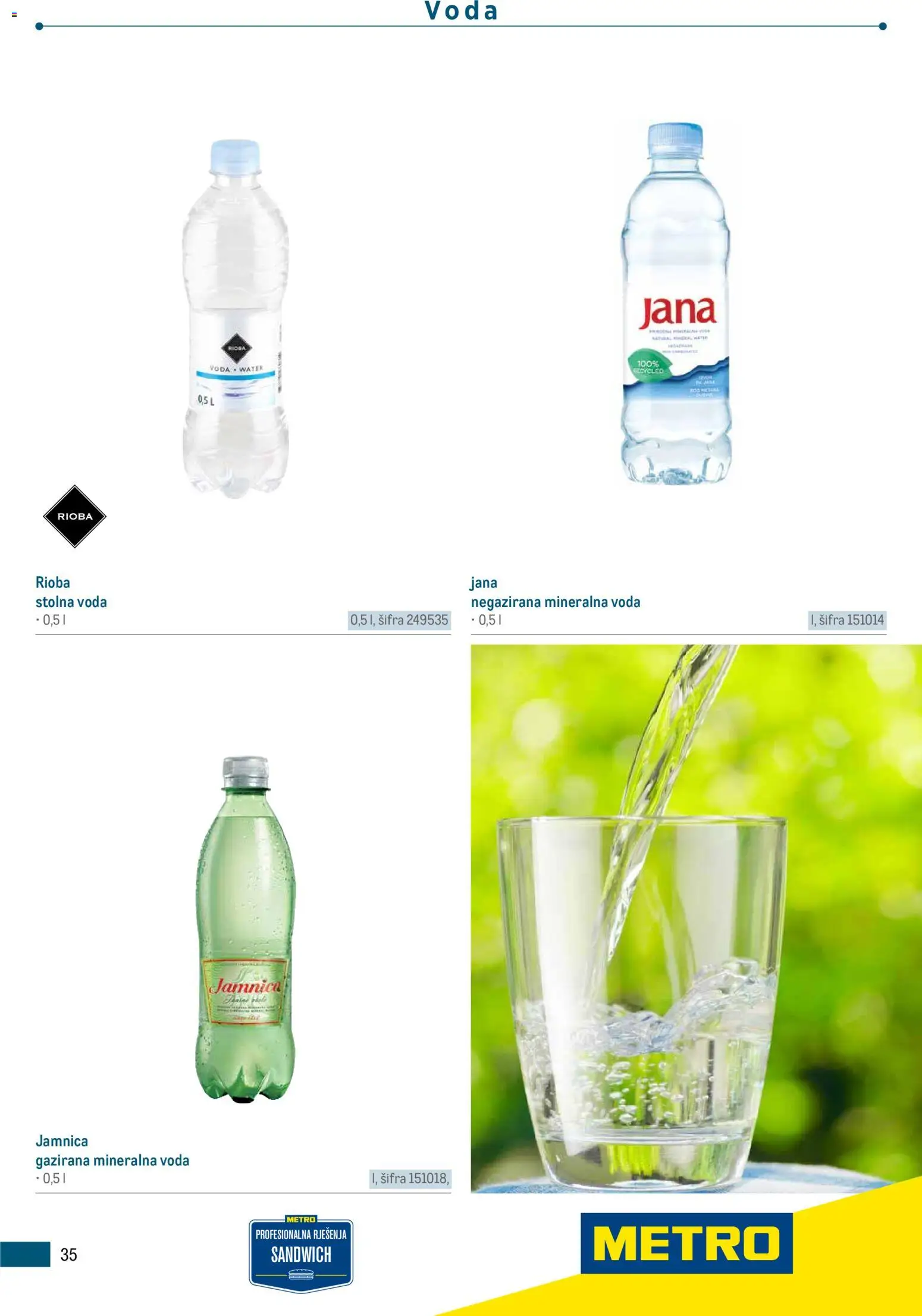 Metro katalog | vrijedi od 05.03.2026 | Stranica: 35 | Proizvodi: Mineralna voda, Gazirana mineralna voda, Negazirana mineralna voda, Jamnica
