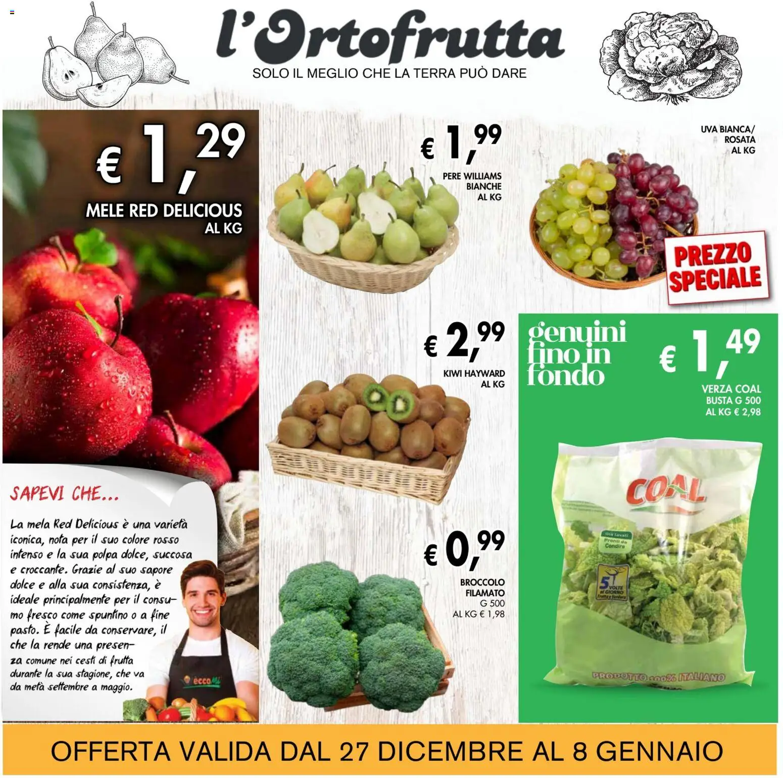 Volantino Coal del 27.12.2025 | Pagina: 2 | Prodotti: Mele, Kiwi, Frutta, Uva