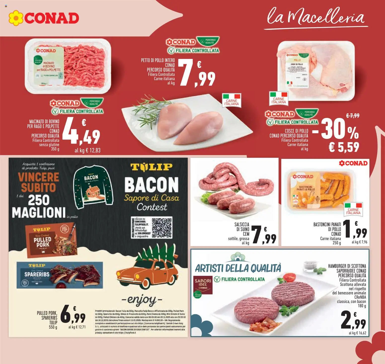 Volantino Conad del 20.11.2025 | Pagina: 11 | Prodotti: Petto di Pollo, Pollo, Ragú, Hamburger