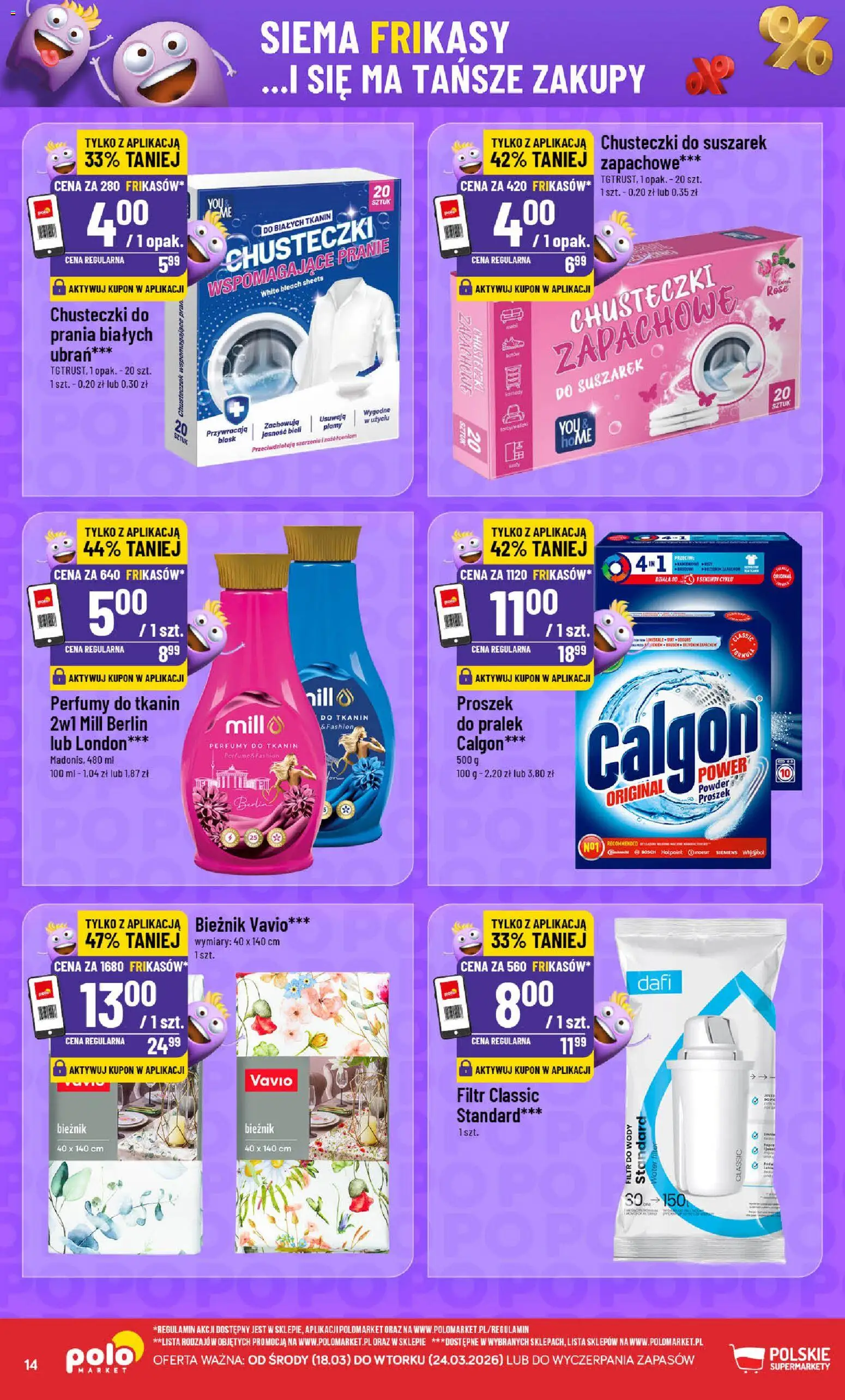 POLOmarket gazetka - Frikasowe Hity od 18.03.2026 | Strona: 14 | Produkty: Calgon, Filtr do wody, Perfumy