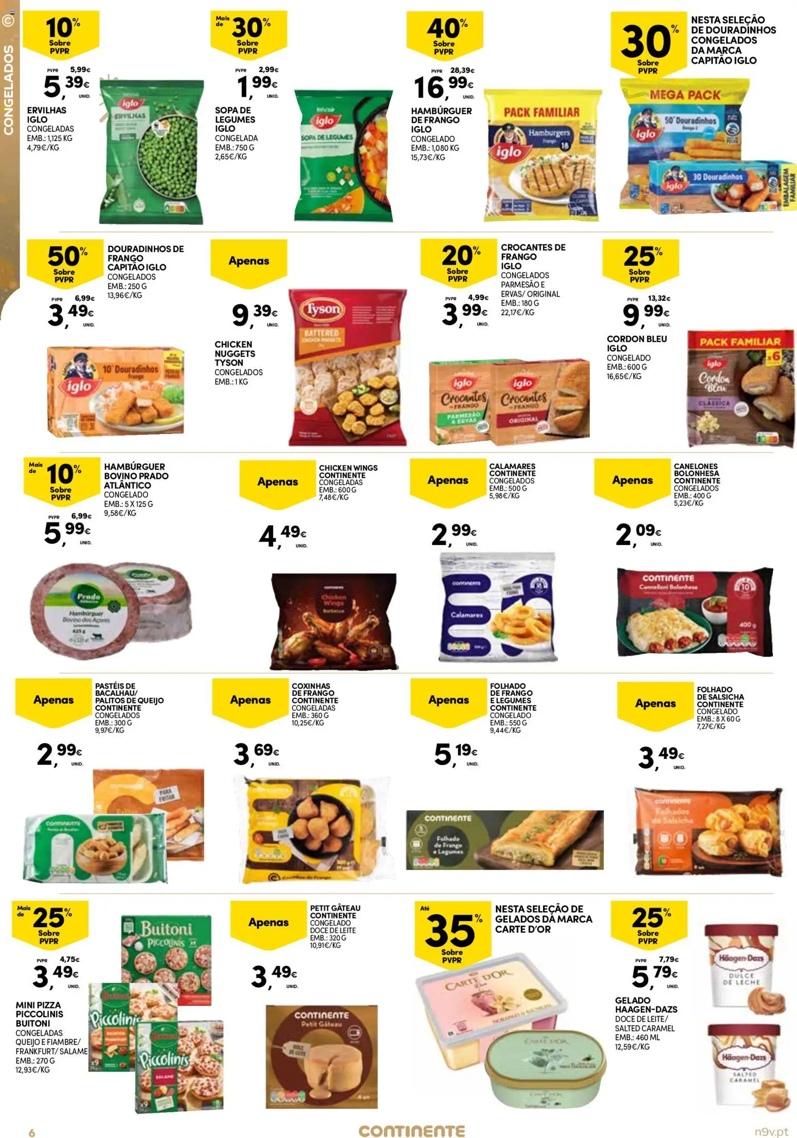 Continente - Açores: Fim de Ano │ válido de 26.12.2025 | Página: 6 | Produtos: Doce de leite, Hambúrguer, Sopa, Petit Gateau