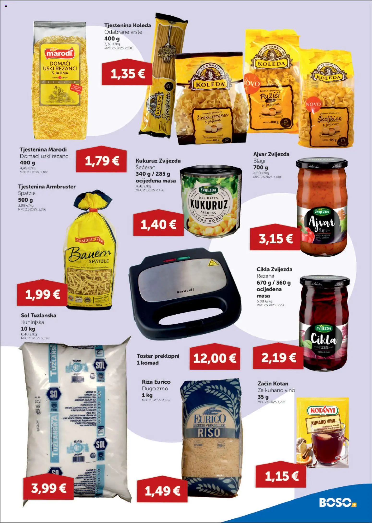 Boso katalog | vrijedi od 27.11.2025 | Stranica: 7 | Proizvodi: Toster, Vino, Ajvar, Tjestenina