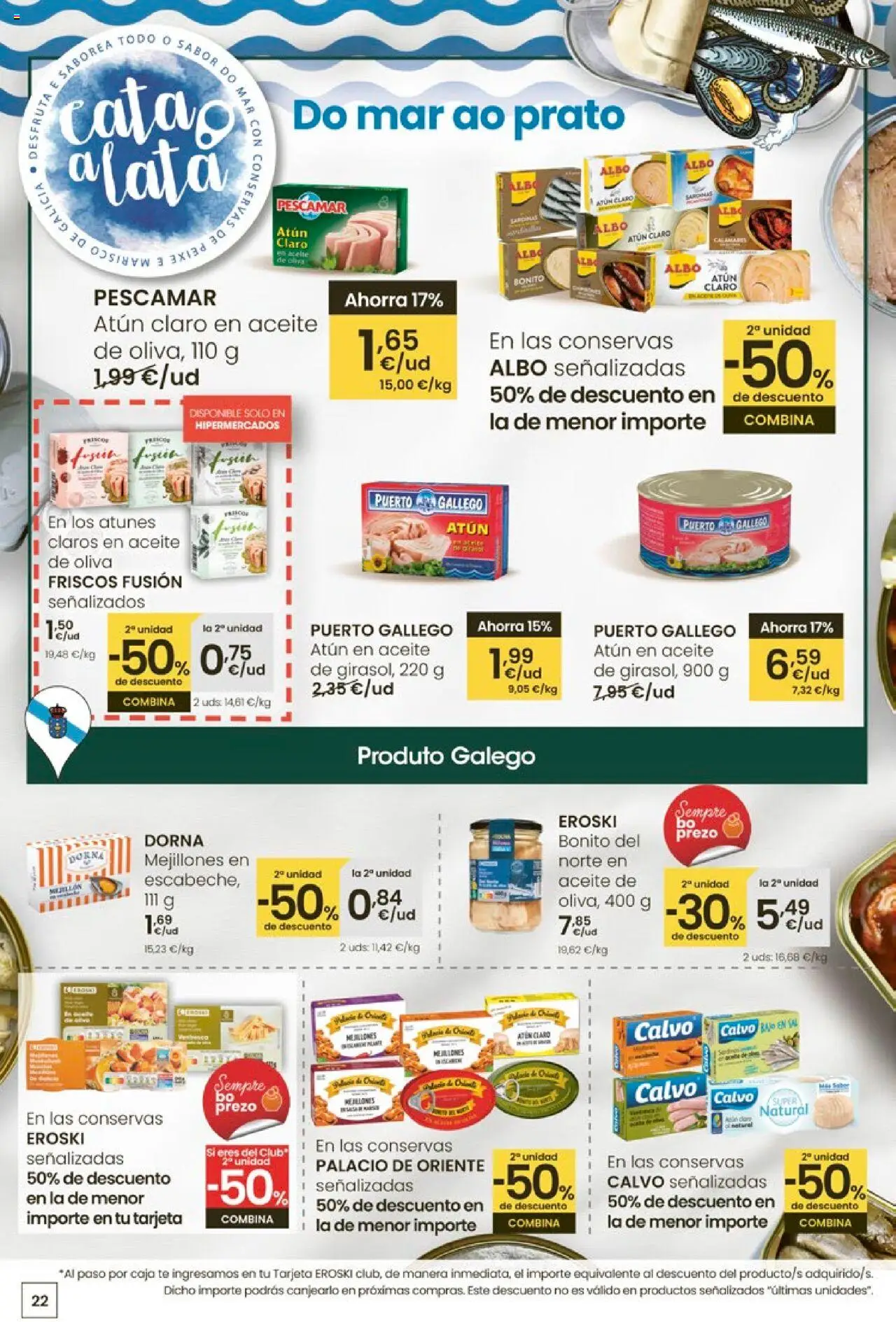 Eroski - Ofertons para conquistarte │ válido desde el 14.08.2025 | Página: 22 | Productos: Aceite, Té, Caja, Atún claro