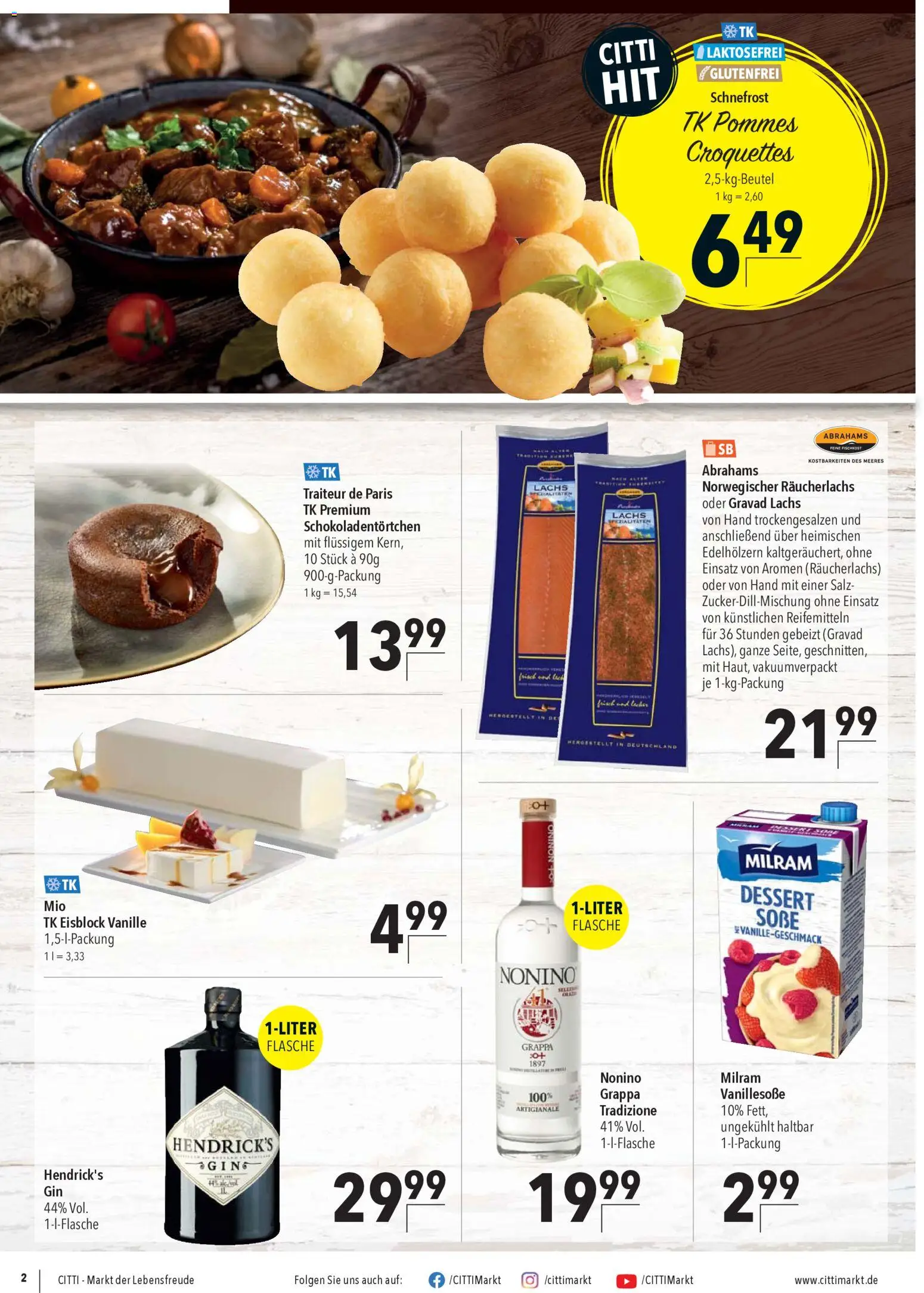 CITTI Markt Aktuelle Angebote für Profis – gültig ab 22.10.2025 | Seite: 2 | Produkte: Pommes, Räucherlachs, Milram, Salz
