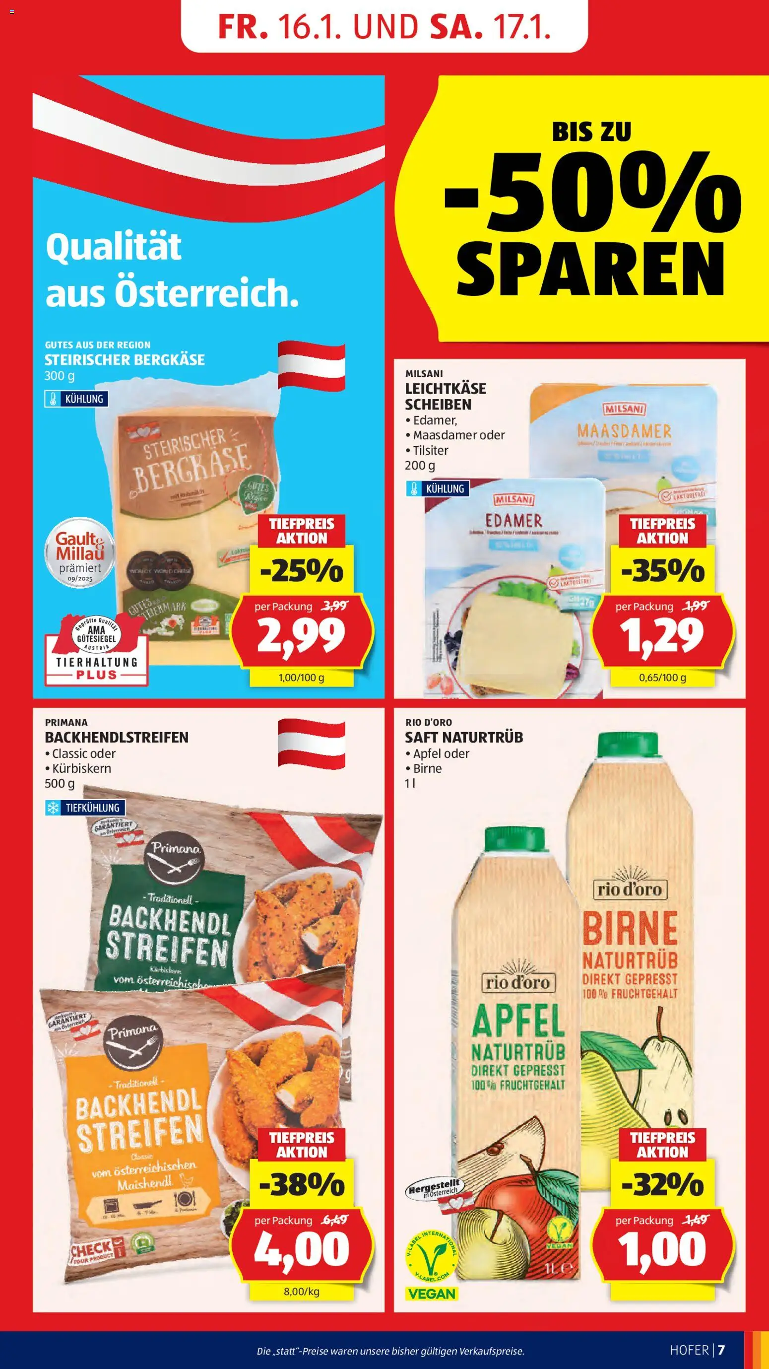 Hofer Flugblatt gültig ab 14.01.2026 | Seite: 9 | Produkte: Birne, Saft, Äpfel