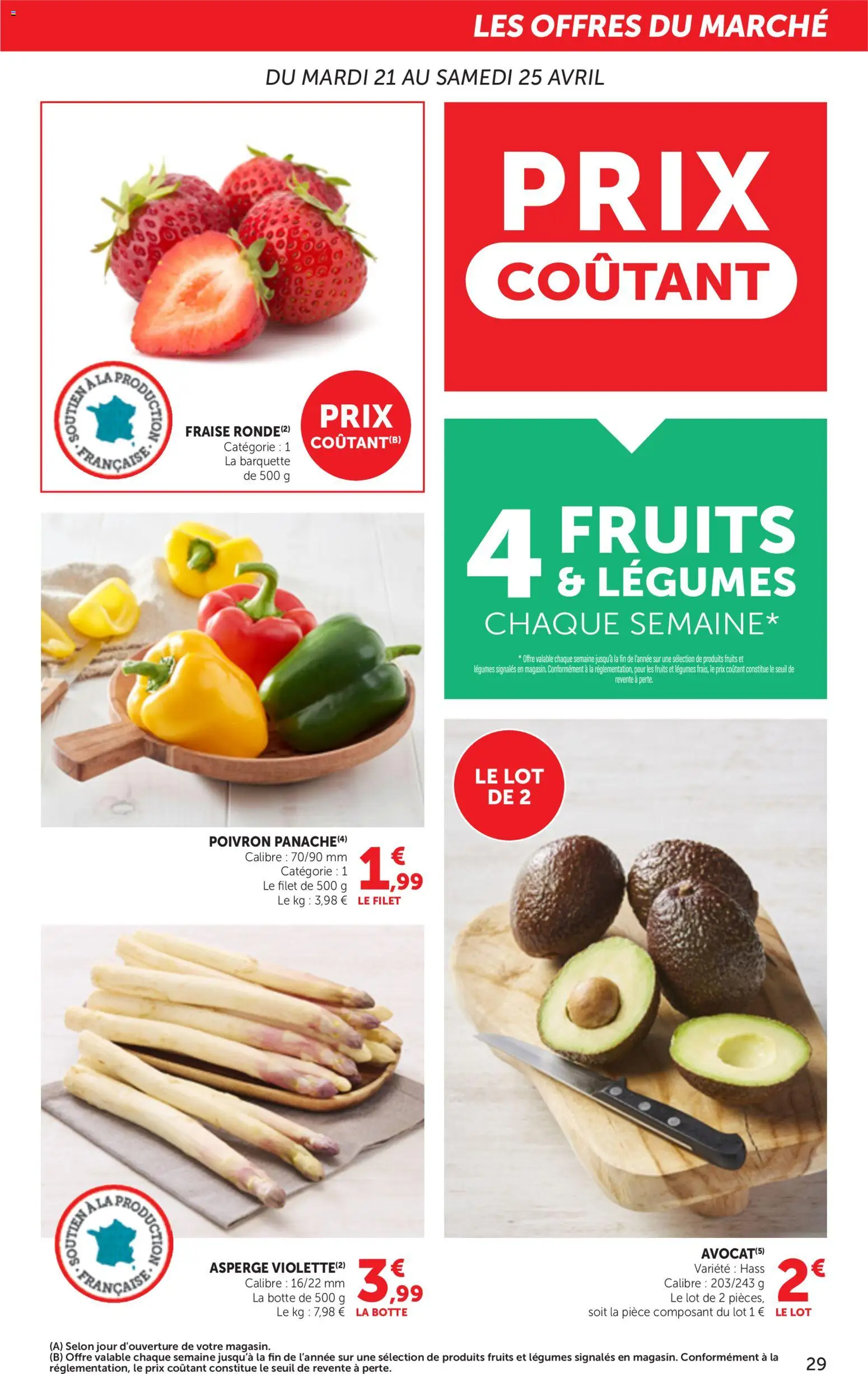 {H1} | Page: 29 | Produits: Fraise, Asperge, Poivron