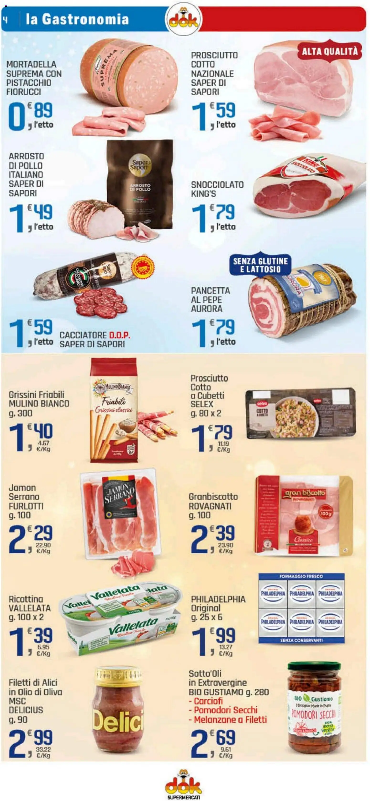 Volantino DOK del 29.12.2025 | Pagina: 4 | Prodotti: Pancetta, Olio, Melanzane, Pomodori secchi