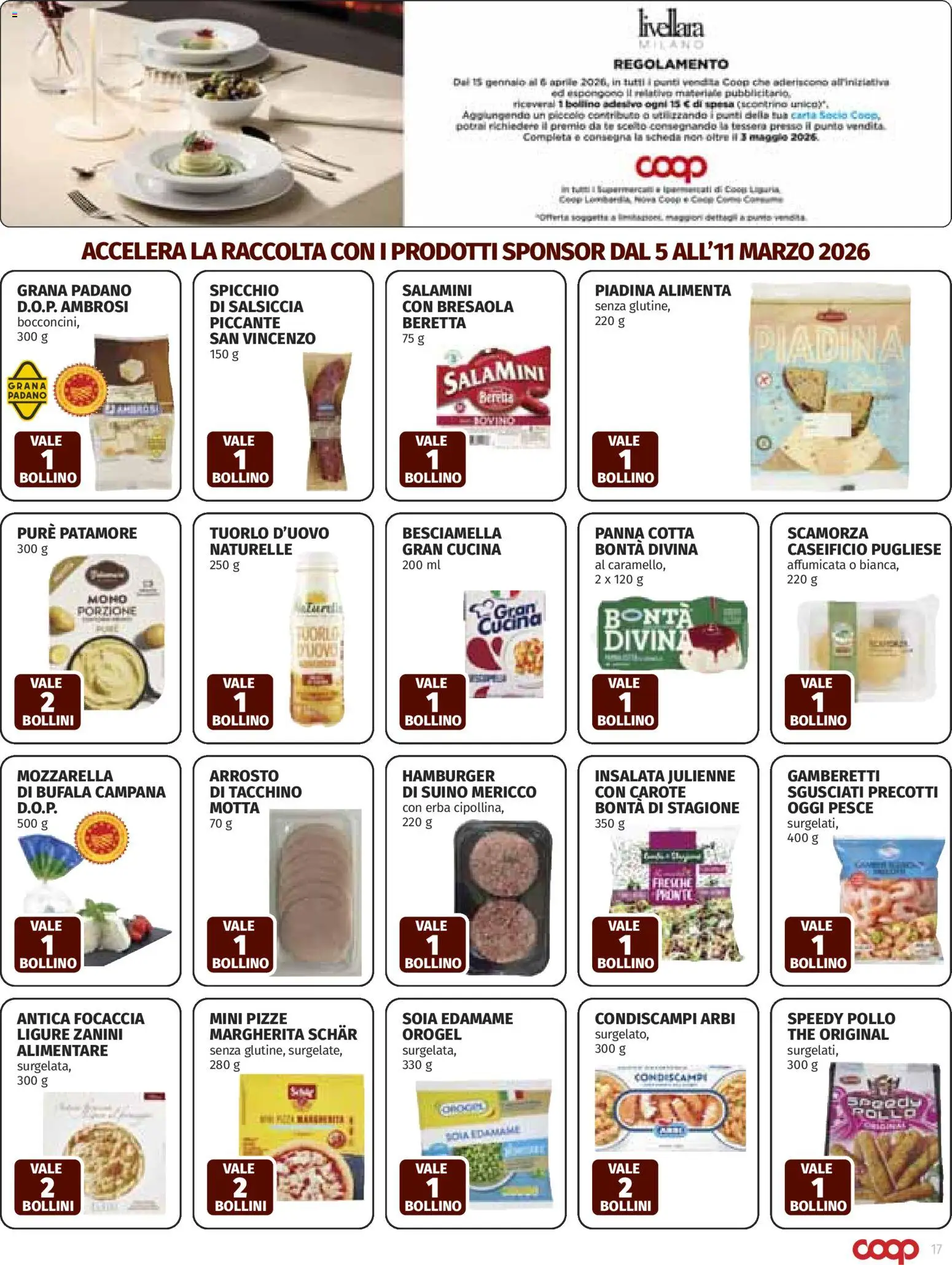 Volantino COOP del 05.03.2026 | Pagina: 17 | Prodotti: Arrosto, Pollo, Focaccia, Grana Padano