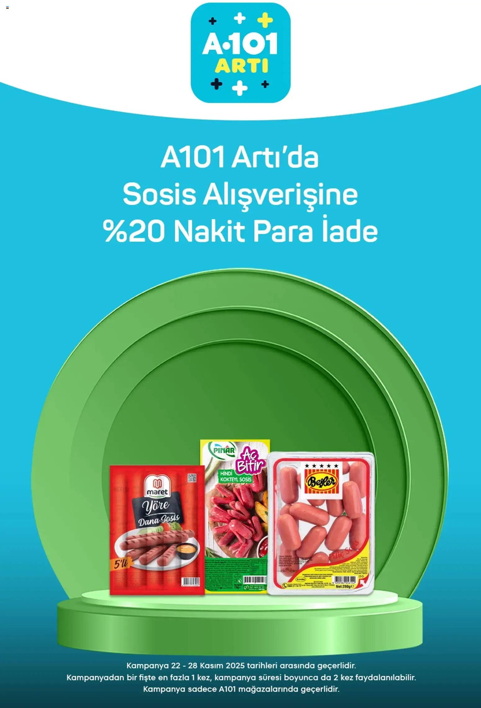 A101 Arti - 22.11.2025 tarihinden itibaren geçerlidir | Sayfa: 8 | Ürünler: Sosis, Piliç