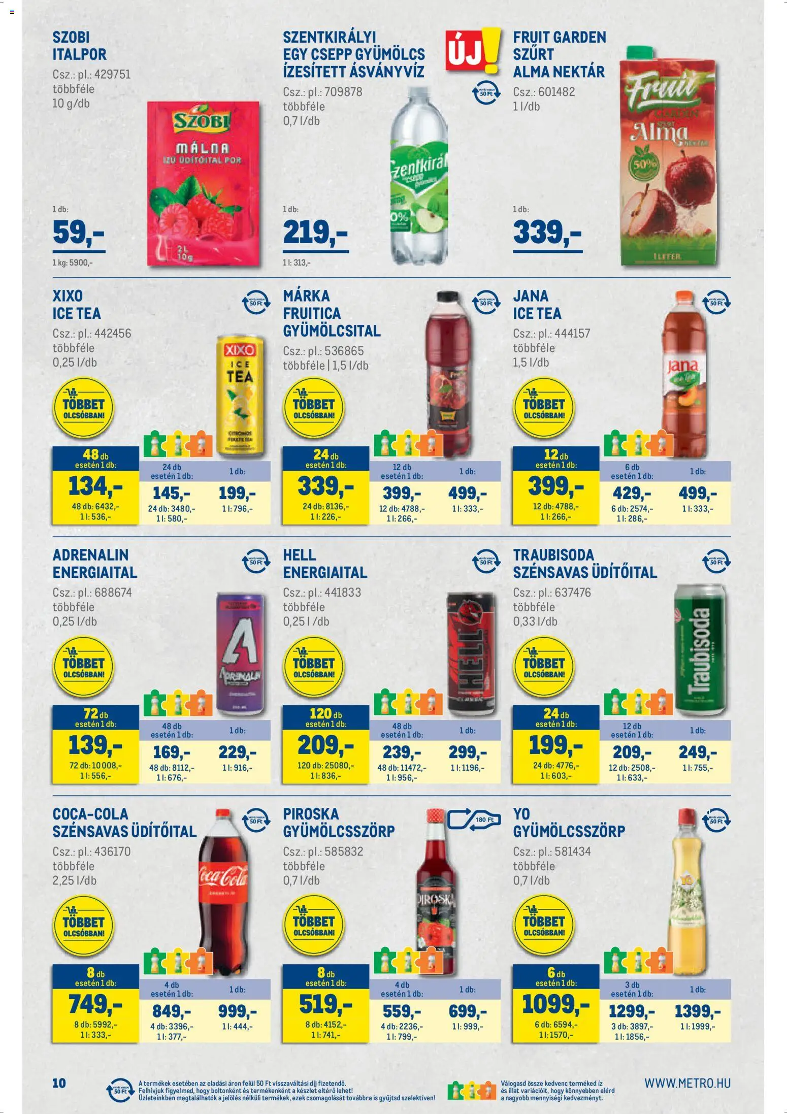 Metro akciós ujság - amely érvényes a következő dátumtól: 07.04.2026 | Oldal: 10 | Termékek: Málna, Ice tea, Alma, Tea
