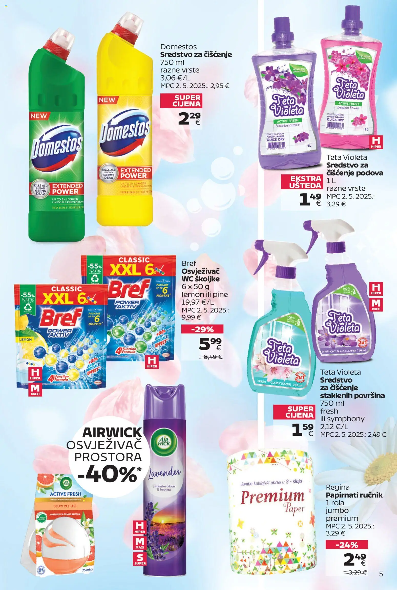 Tommy katalog | vrijedi od 03.11.2025 | Stranica: 5 | Proizvodi: Ručnik, Osvježivač prostora, Domestos, Violeta