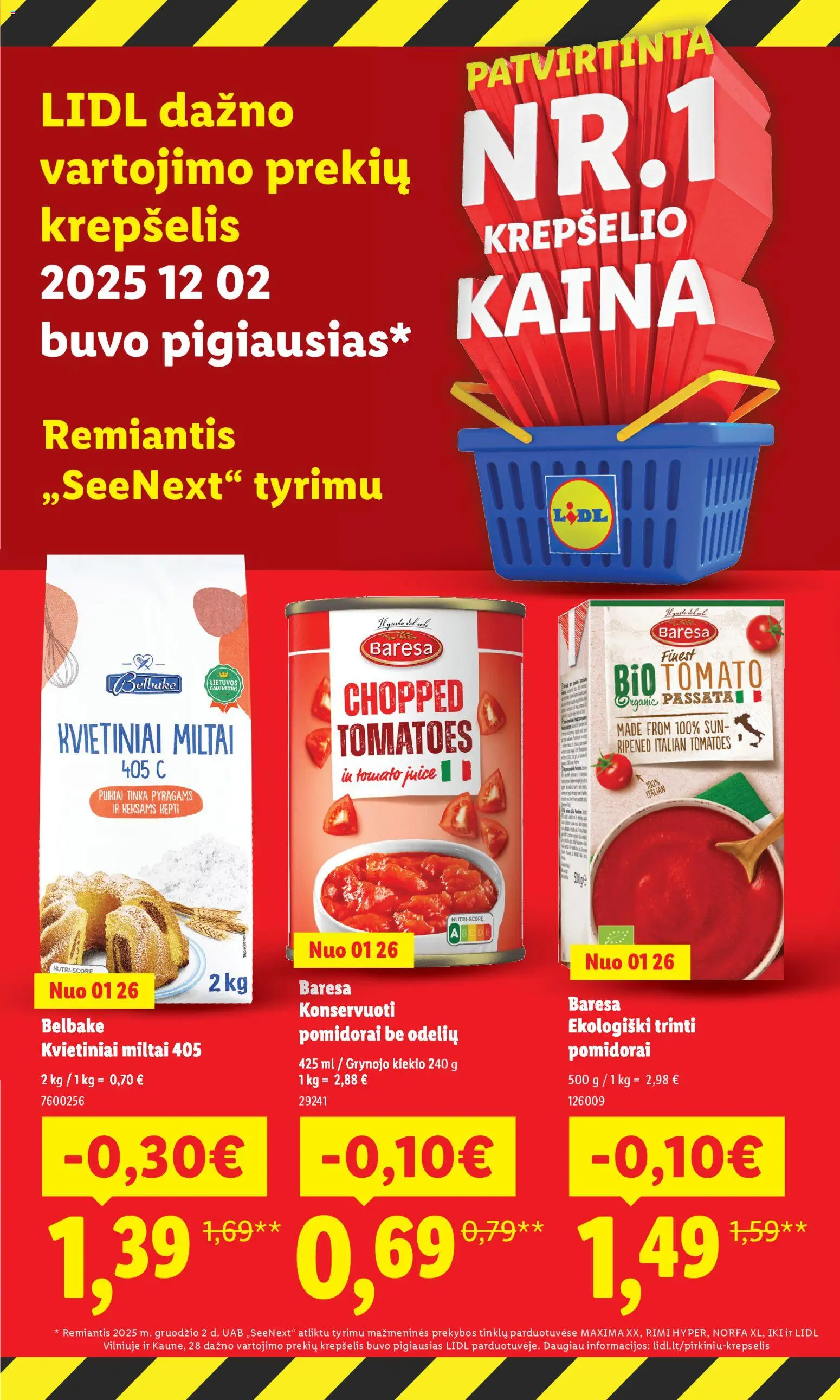 LIDL akcijos nuo 26.01.2026 | Puslapis: 4 | Prekių: Krepšelis, Miltai, Pomidorai