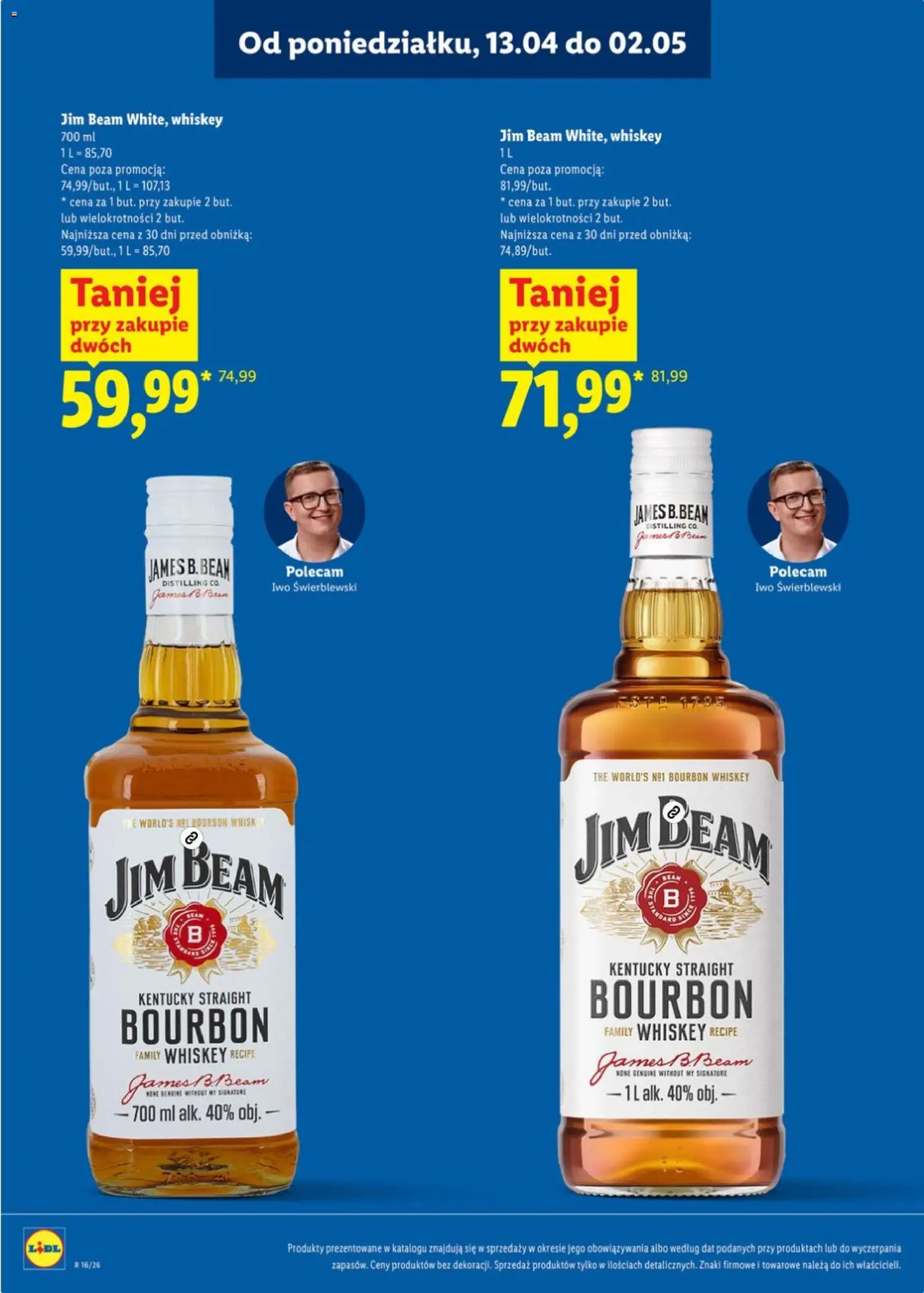 Lidl Katalog alkoholi mocnych od 13.04.2026 | Strona: 13 | Produkty: Bourbon, Jim Beam, Whisky