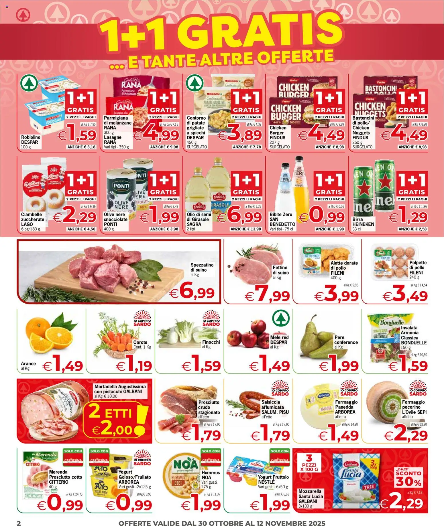 Volantino Despar del 30.10.2025 | Pagina: 2 | Prodotti: Yogurt, Formaggio, Mortadella, Polpette