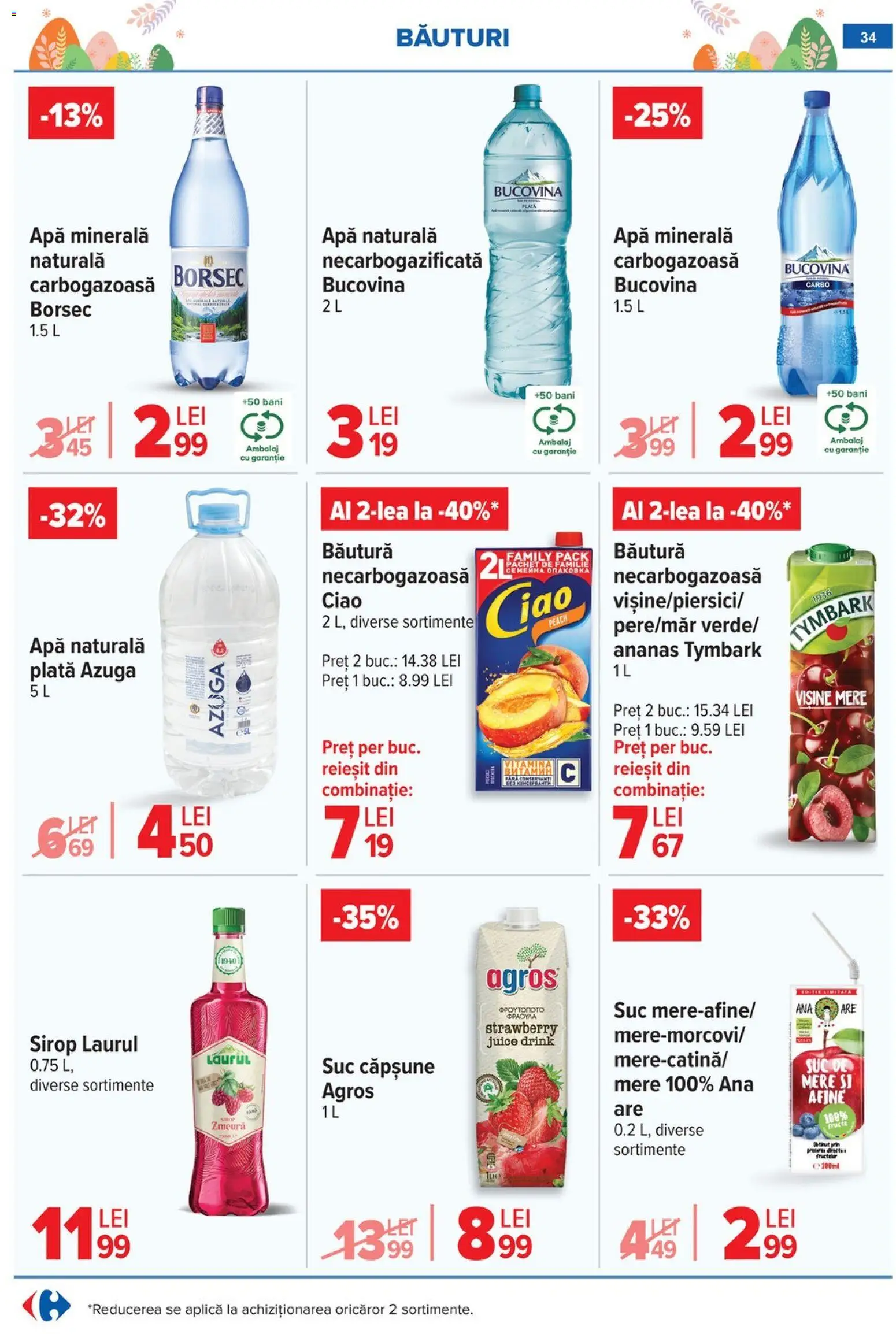 Noul catalog Carrefour – valabil de la 06.04.2026 | Pagină: 40 | Produse: Yazı tahtası kalemi, Suc, Ananas, Apă