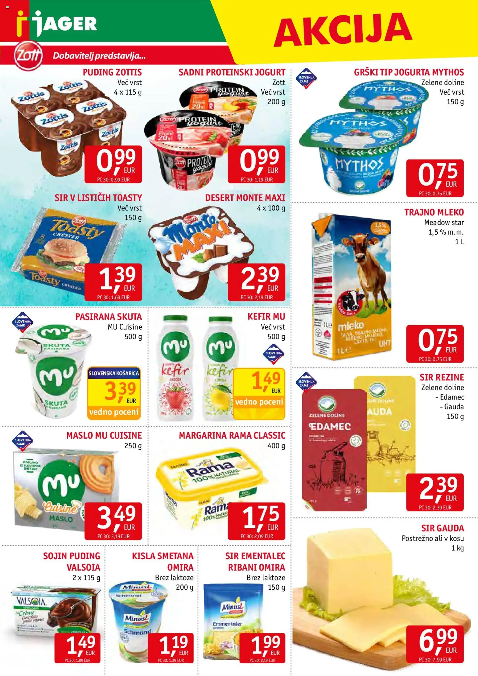Novi Jager katalog ponudbe – veljaven od 19.11.2025 | Stran: 5 | Izdelki: Puding, Margarina, Maslo, Jogurt