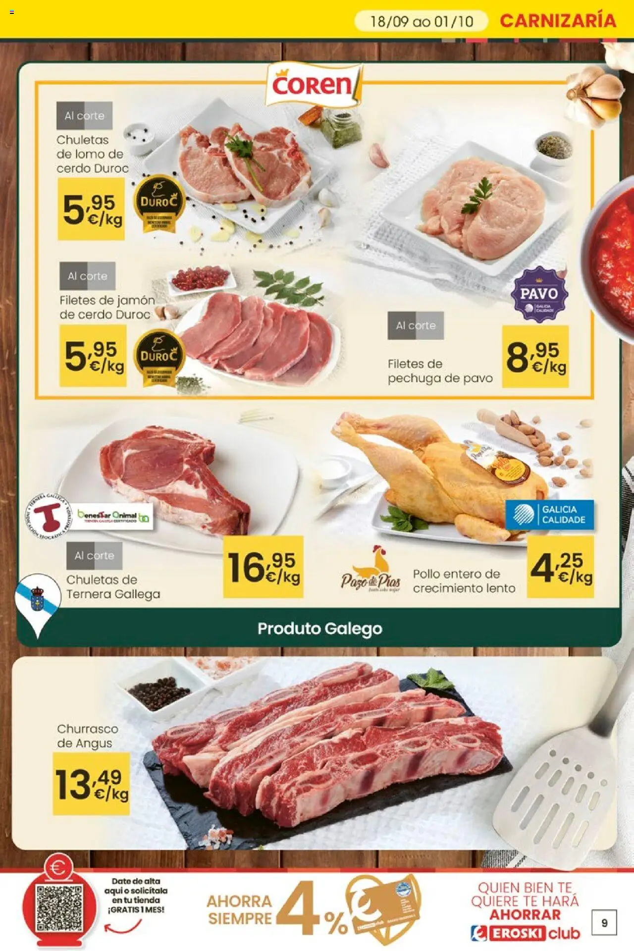 Eroski - ¡Ofertón! 2a unidade -70 │ válido desde el 18.09.2025 | Página: 9 | Productos: Jamón, Cerdo, Té